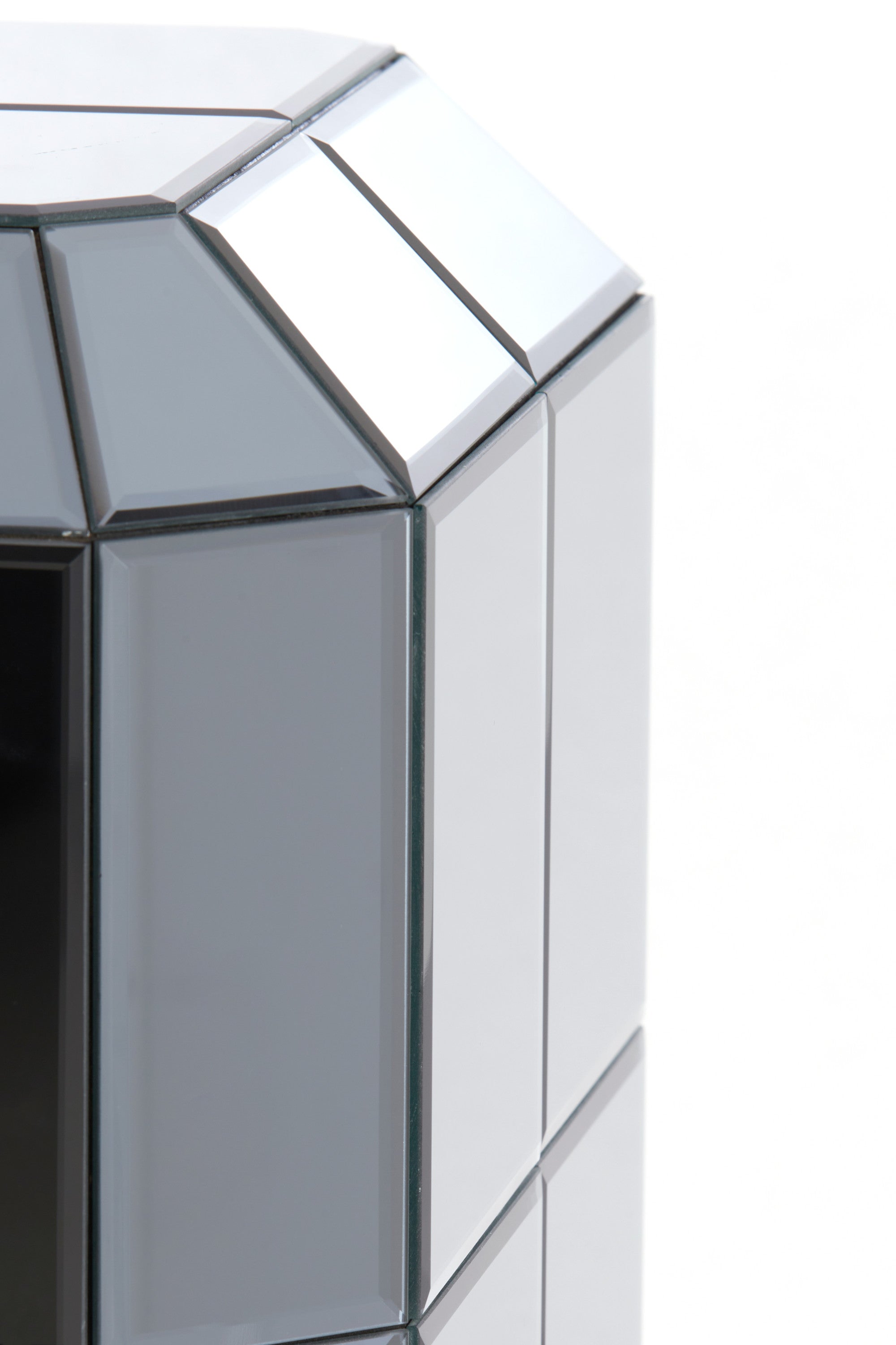 Luciano Smoked Glass Plinth Side Table 40cm