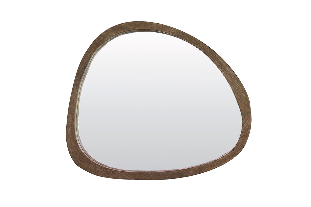 Sonora Matt Dark Brown Organic Wall Mirror 70cm