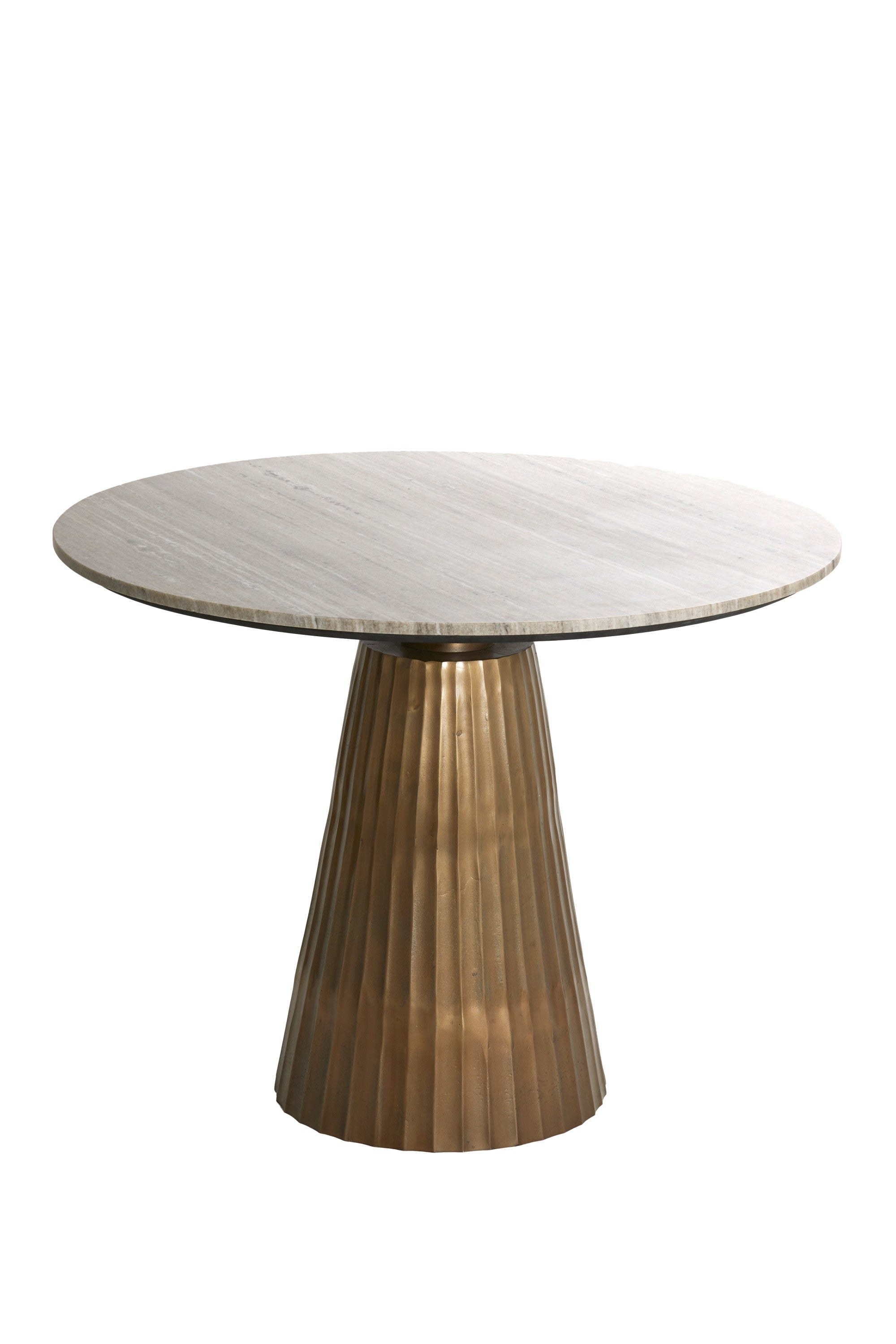 Rianne Taupe Marble & Antique Bronze Round Dining Table 100cm
