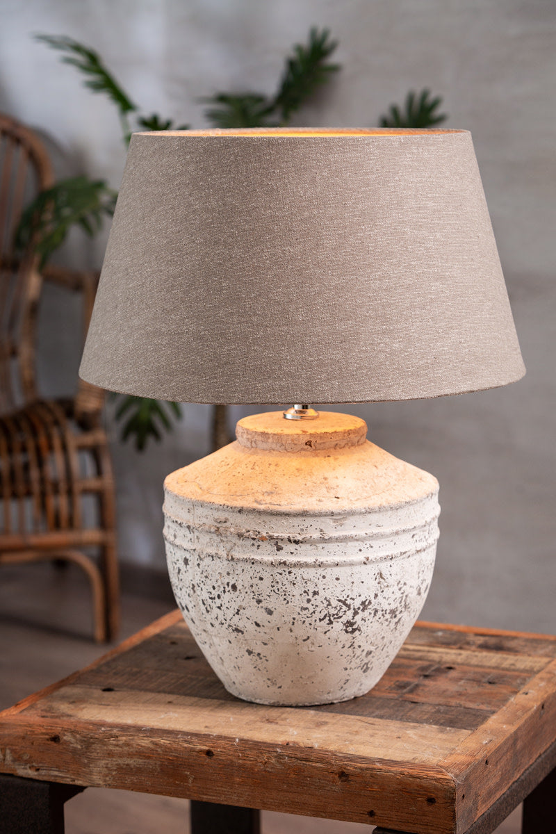 Toba Antique Grey Ceramic Table Lamp Base 35cm