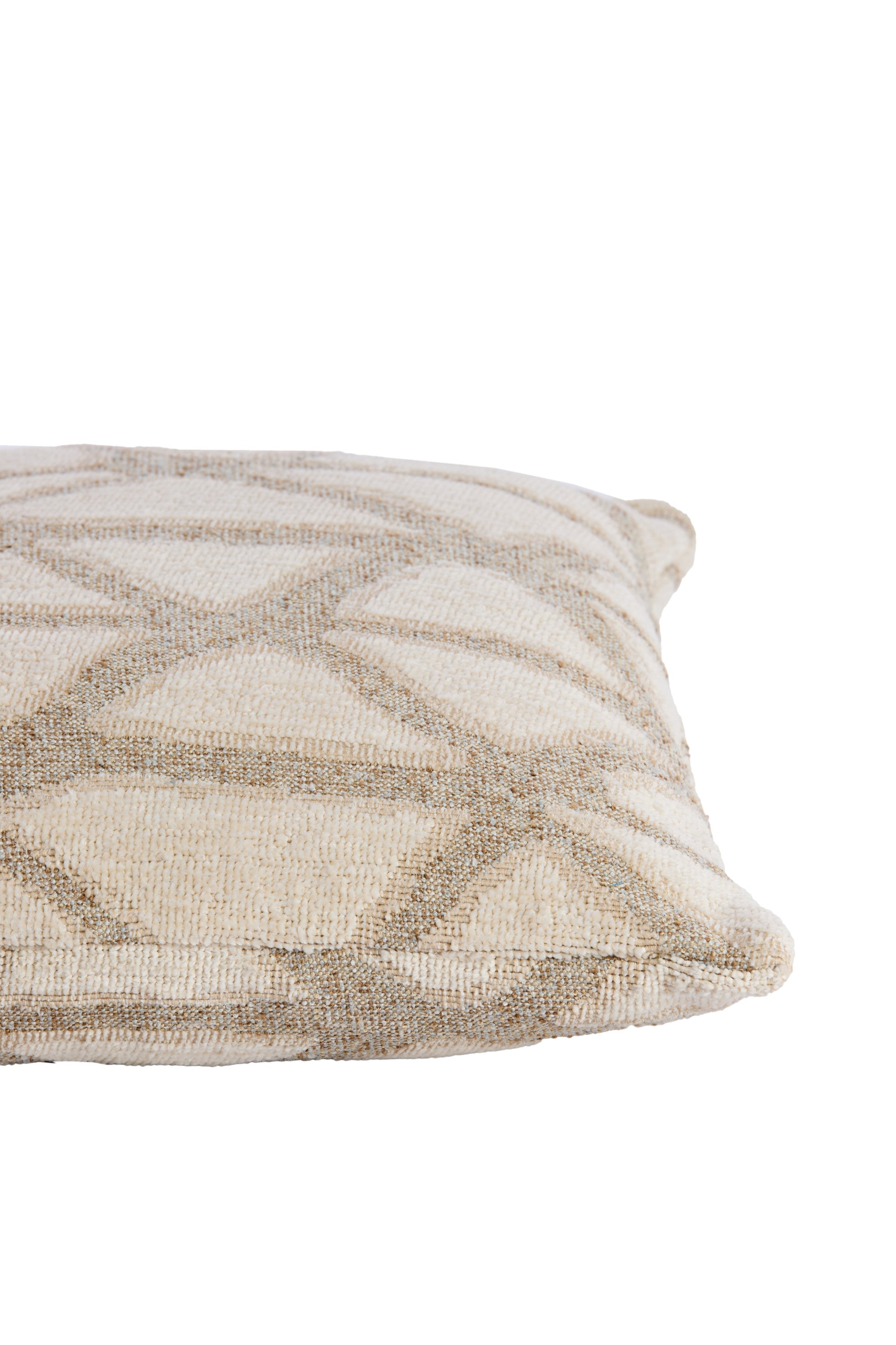 Muncie Sand & Cream Geometric Feather Filled Square Cushion 45x45cm