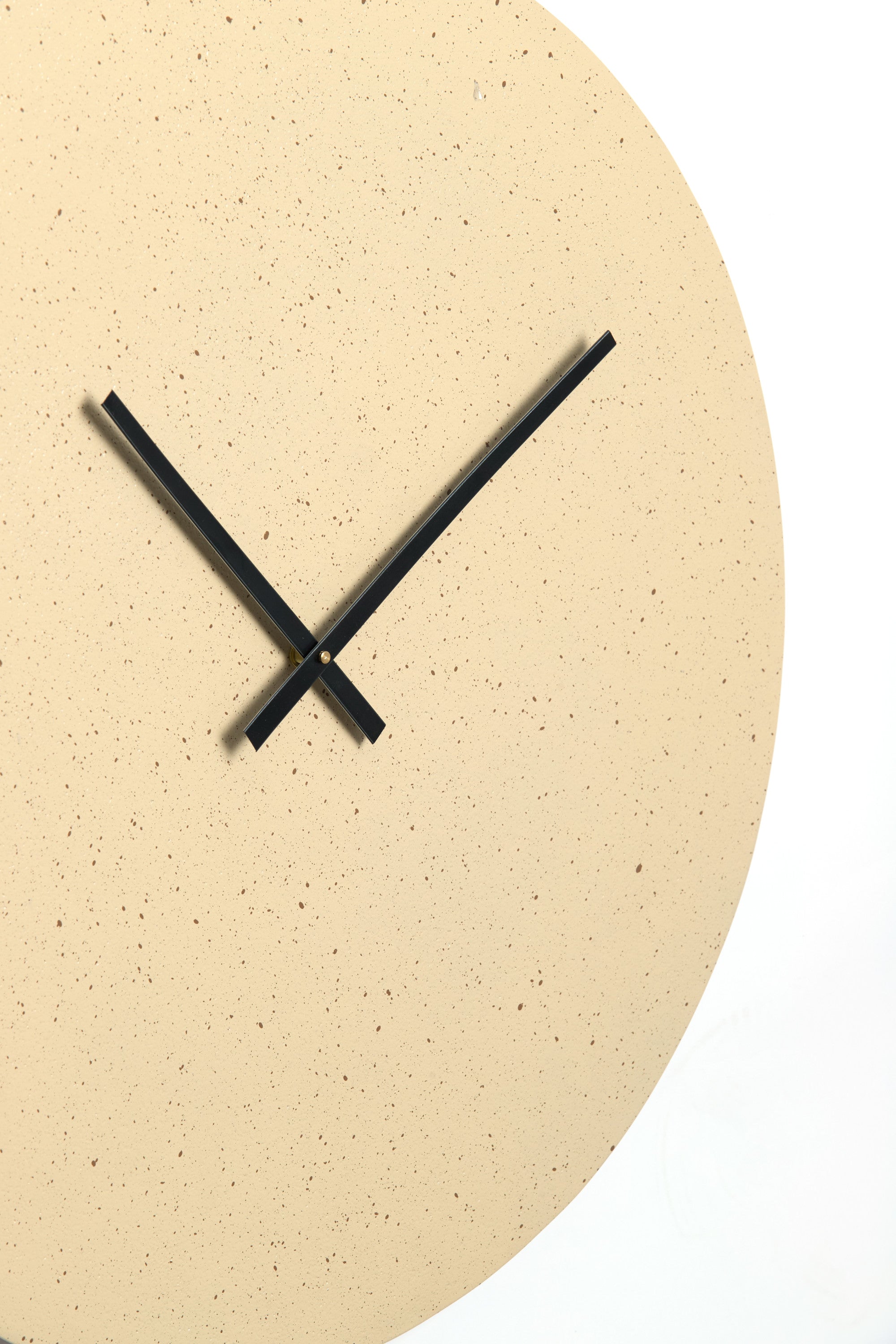 Licola Matt Sand & Light Brown Spotted Metal Wall Clock 59cm