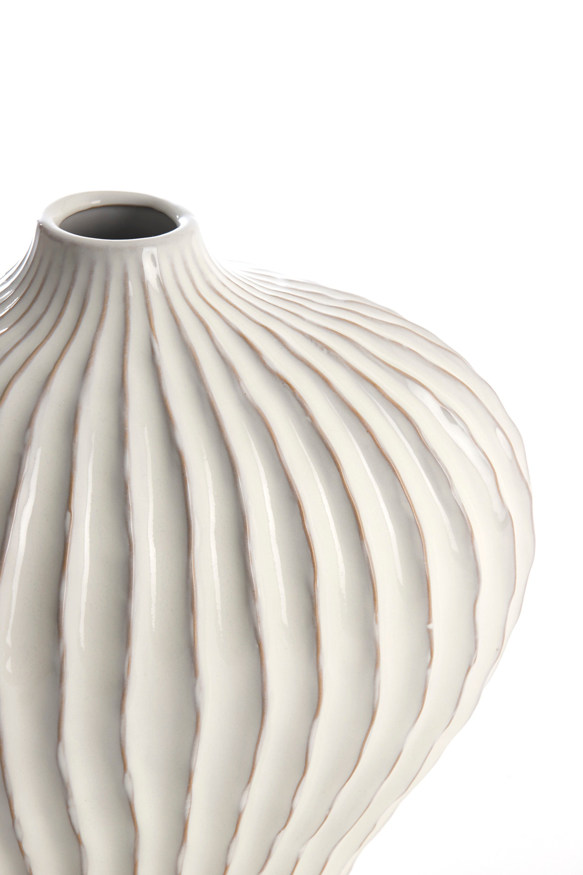Lorito Cream Ceramic Vase 30cm