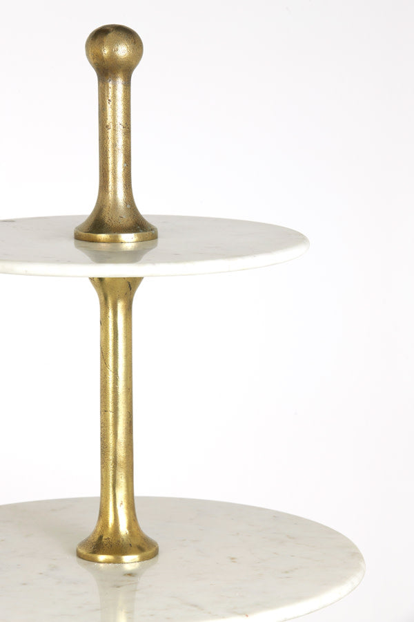 Vermentino White Marble & Antique Bronze 5 Tier Display Unit