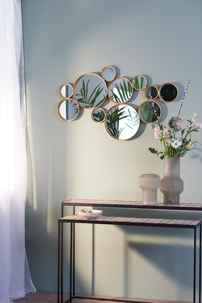 Cielo Circles Gold Metal Round Mirror 57.5cm
