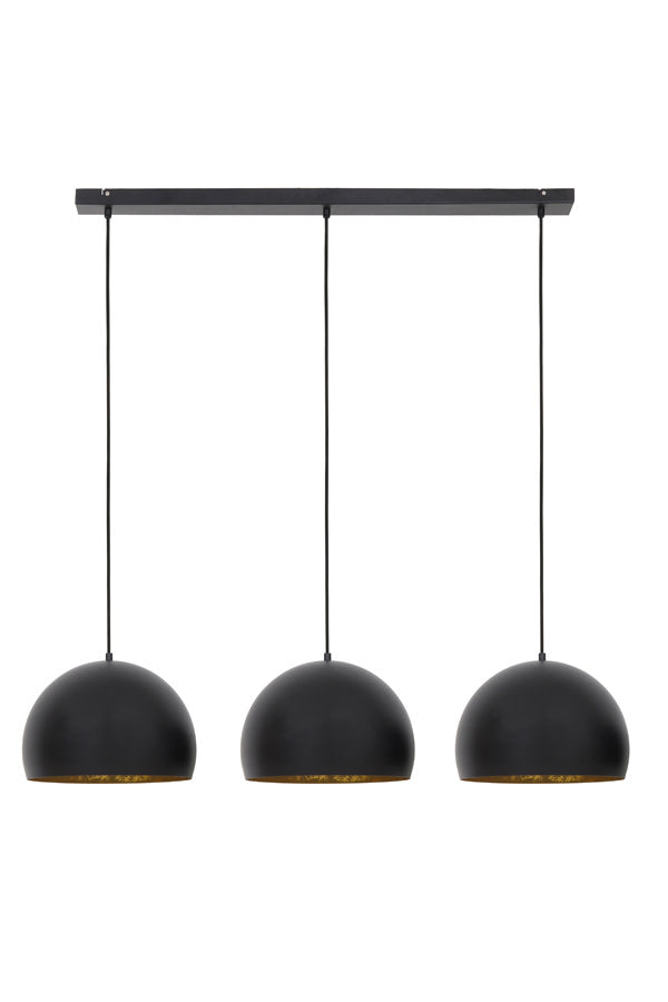 Jaicey Matt Black/Gold Metal 3 Light Pendant Light