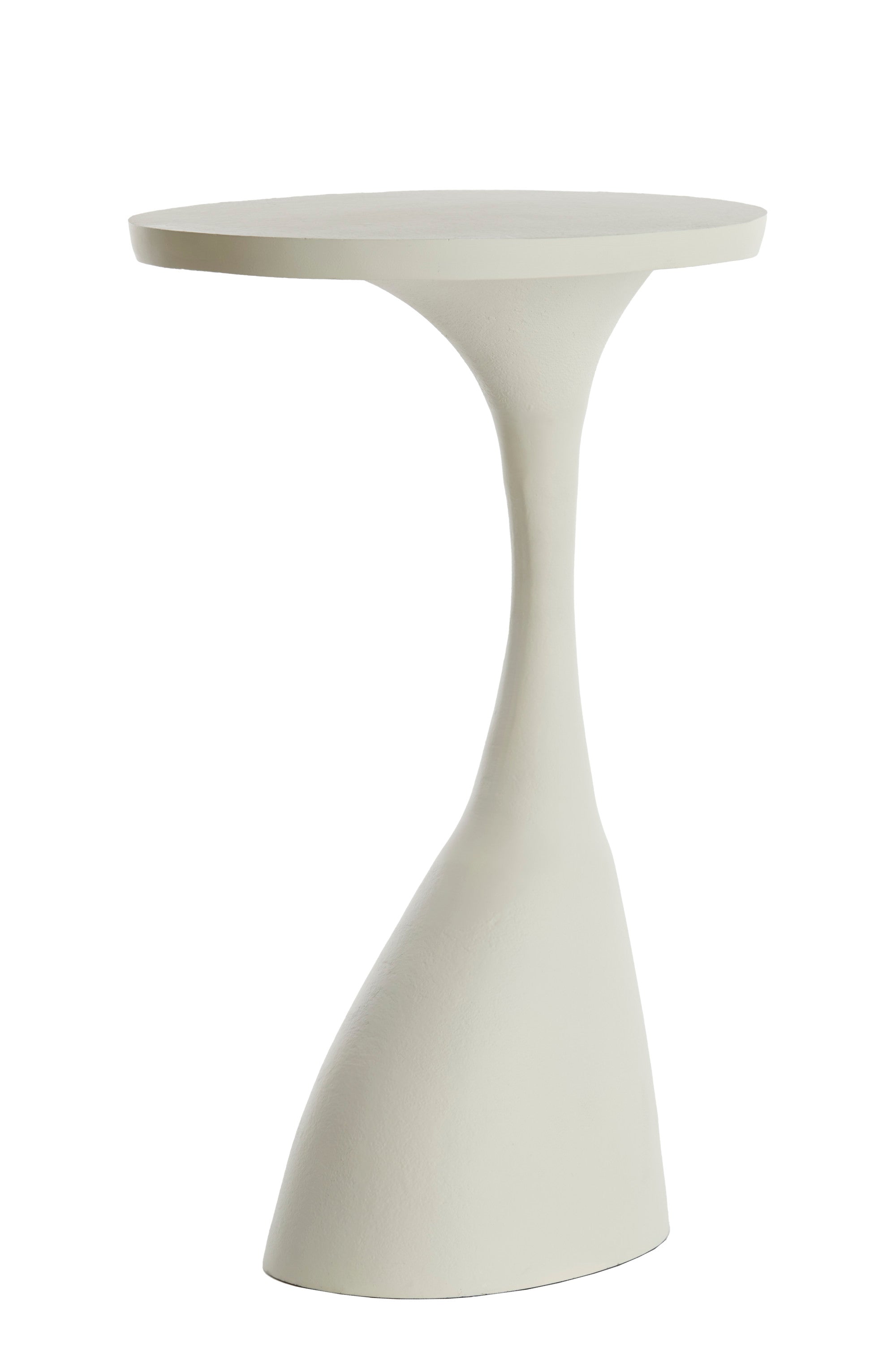 Macau Matt Cream Metal Oval Side Table 55cm
