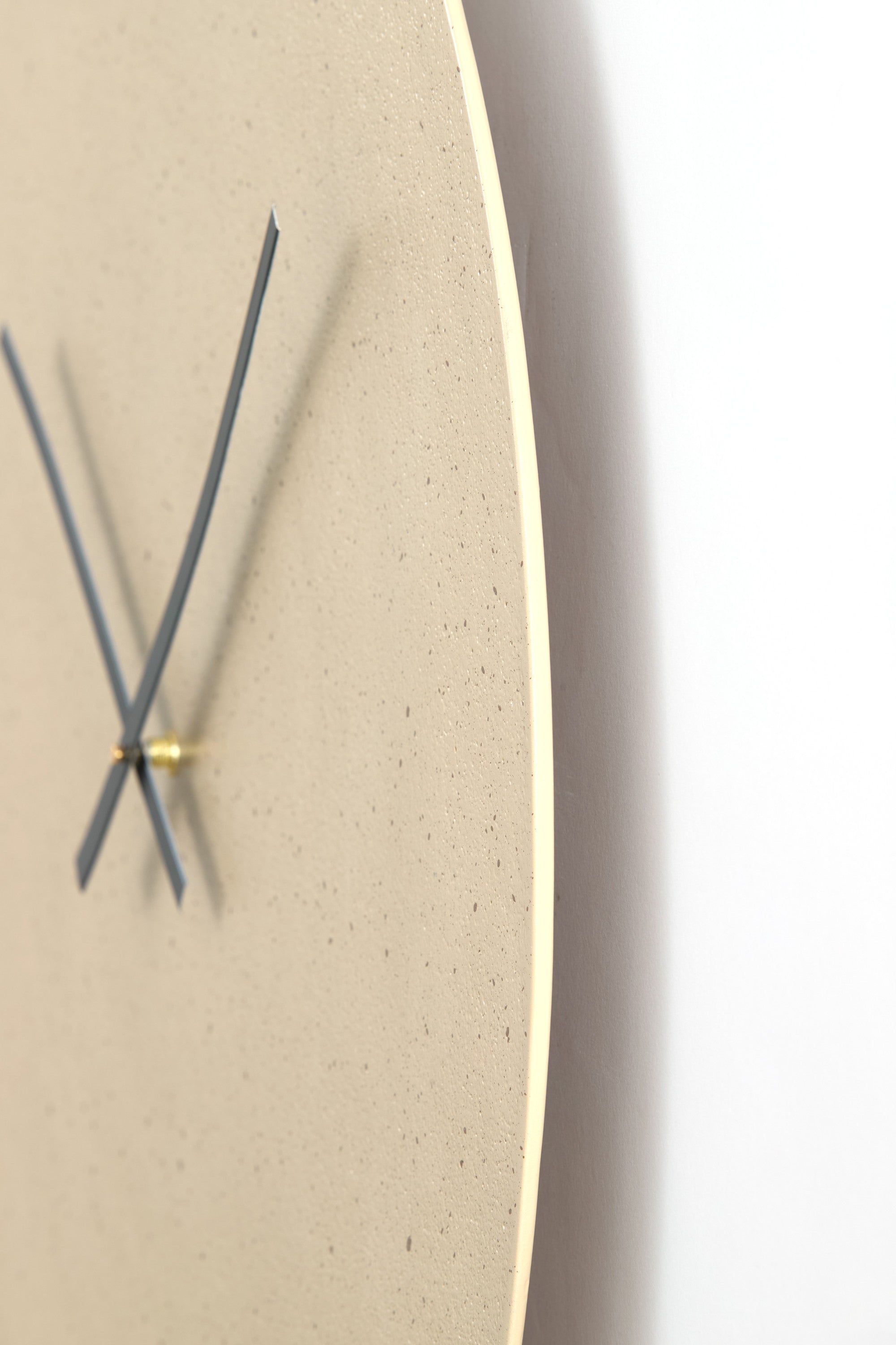 Licola Matt Sand & Light Brown Spotted Metal Wall Clock 59cm