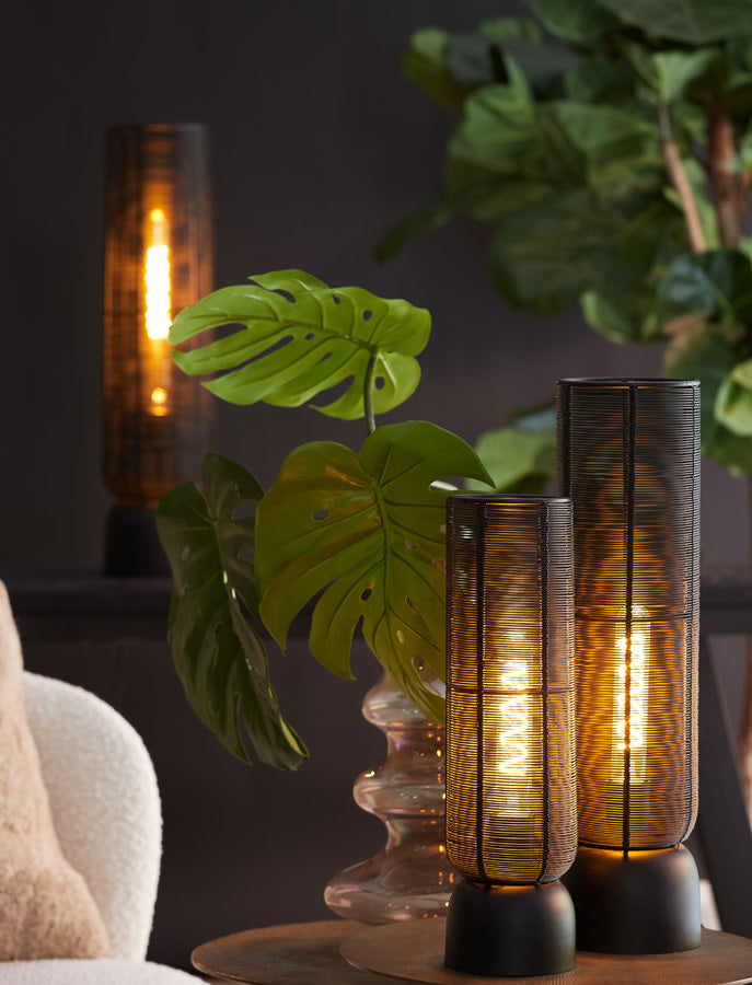 Lezuza Matt Black Metal Table Lamp 49.5cm