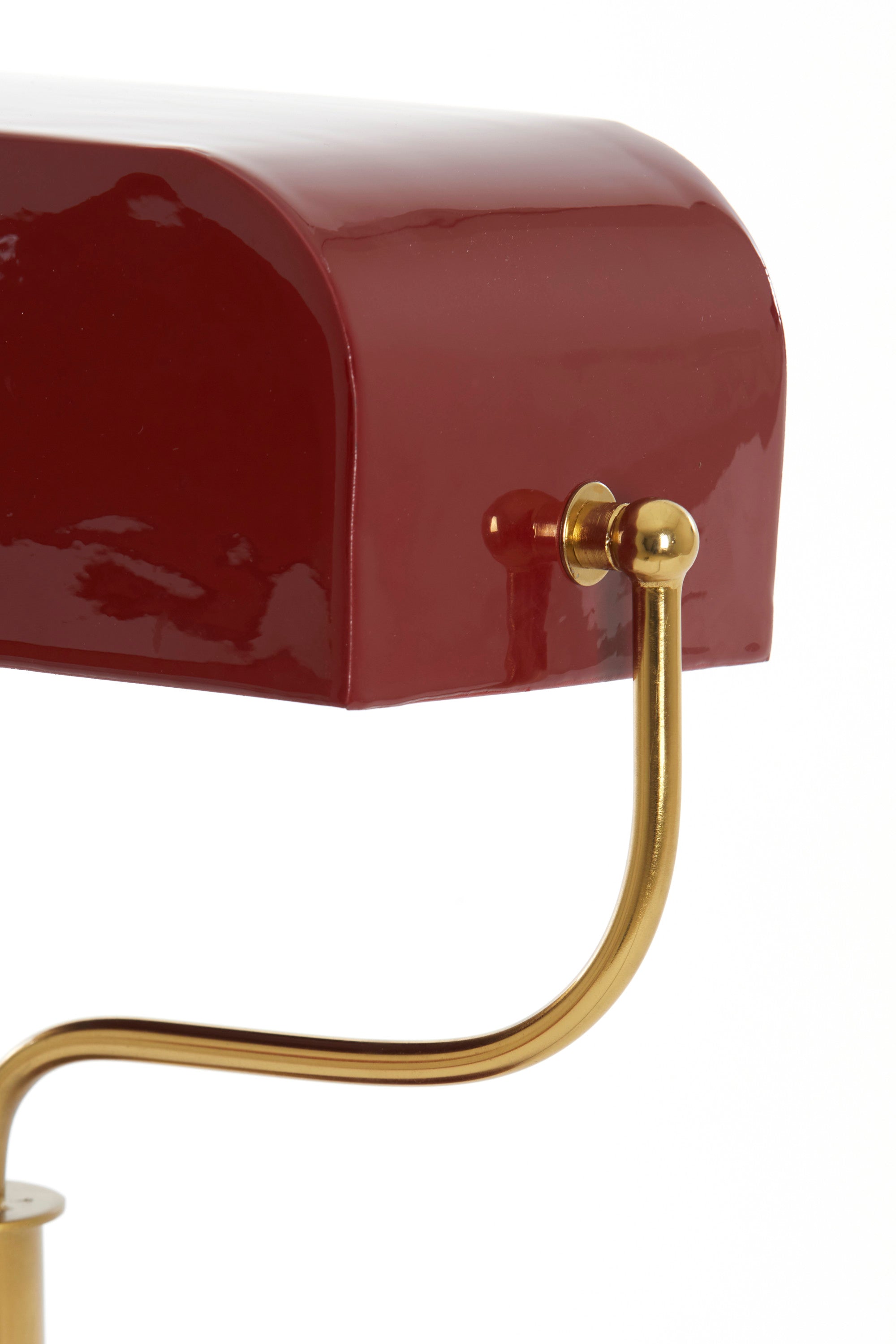 Ayer Gloss Burgundy & Gold Metal Table Lamp
