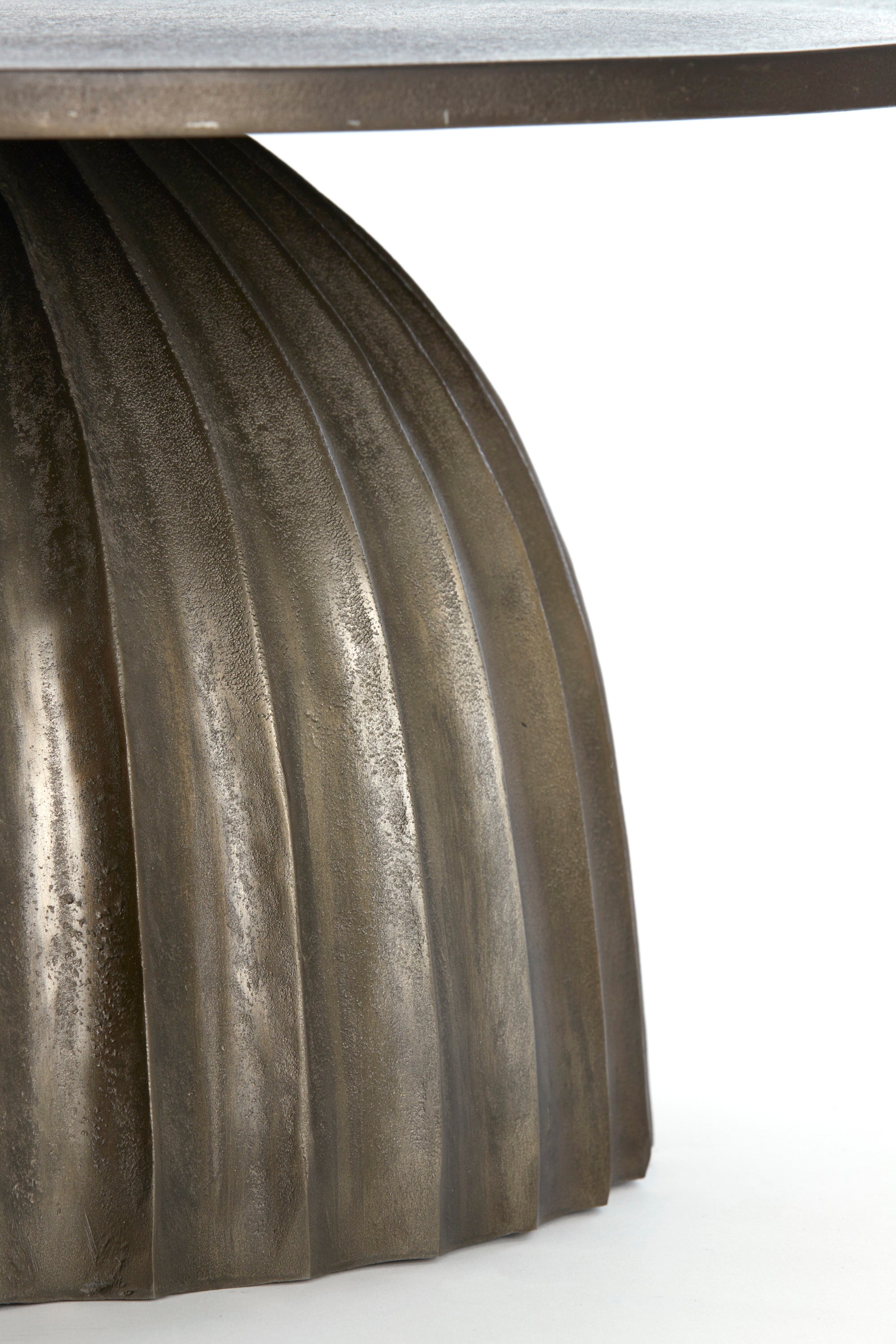 Veglia Matt Dark Brown Metal Round Side Table 33.5cm