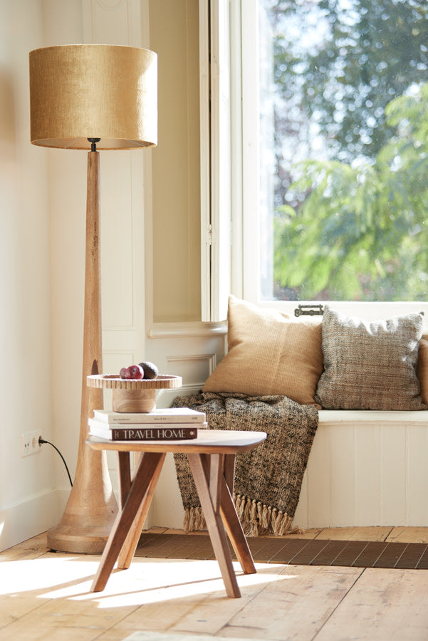 Jovany Matt Brown Wood Floor Lamp Base