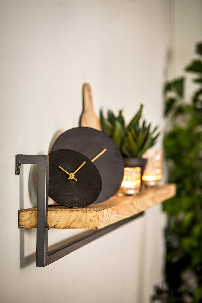 Licola Antique Black Metal Table Clock 20cm