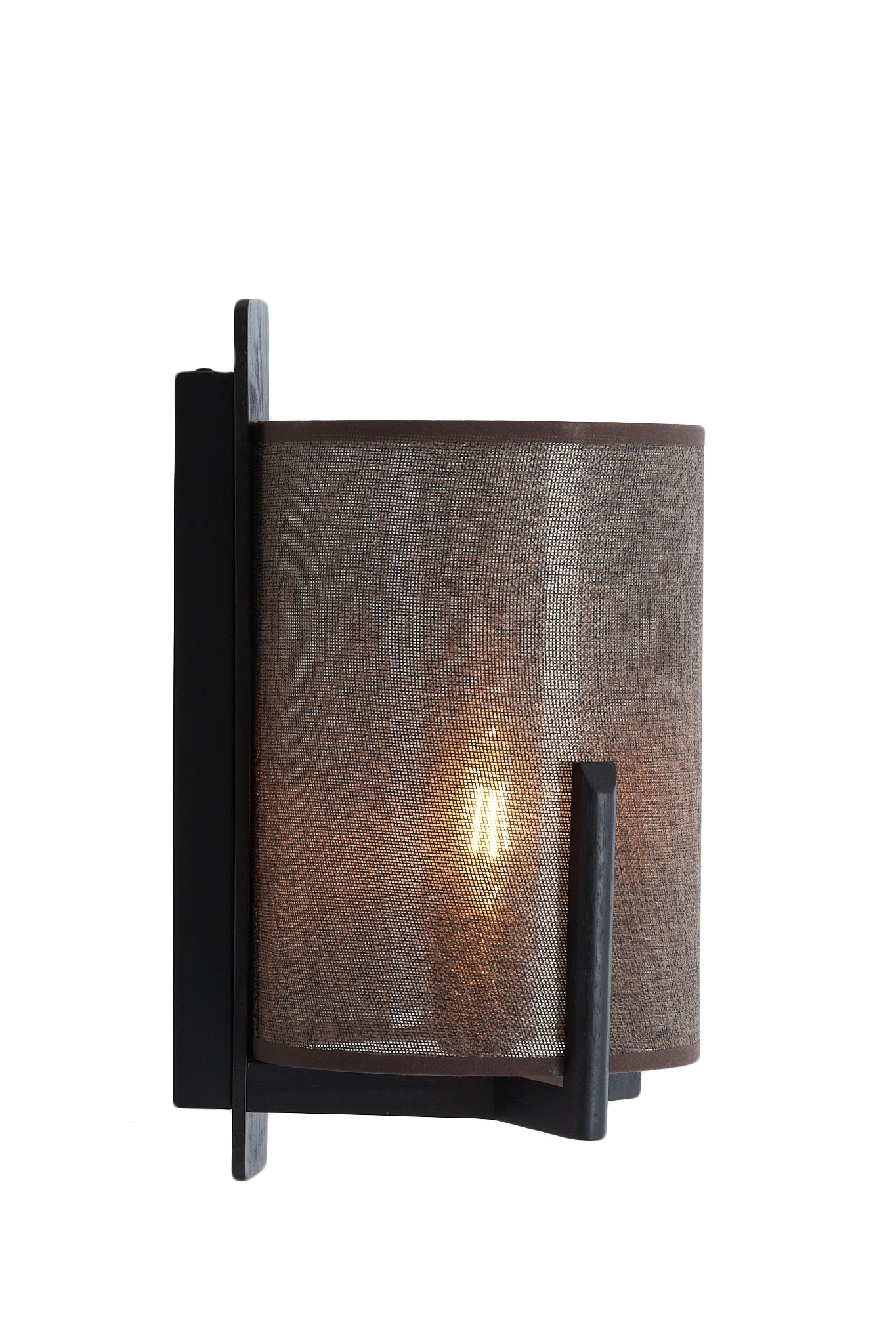 Litto Black & Dark Brown Linen Wall Light