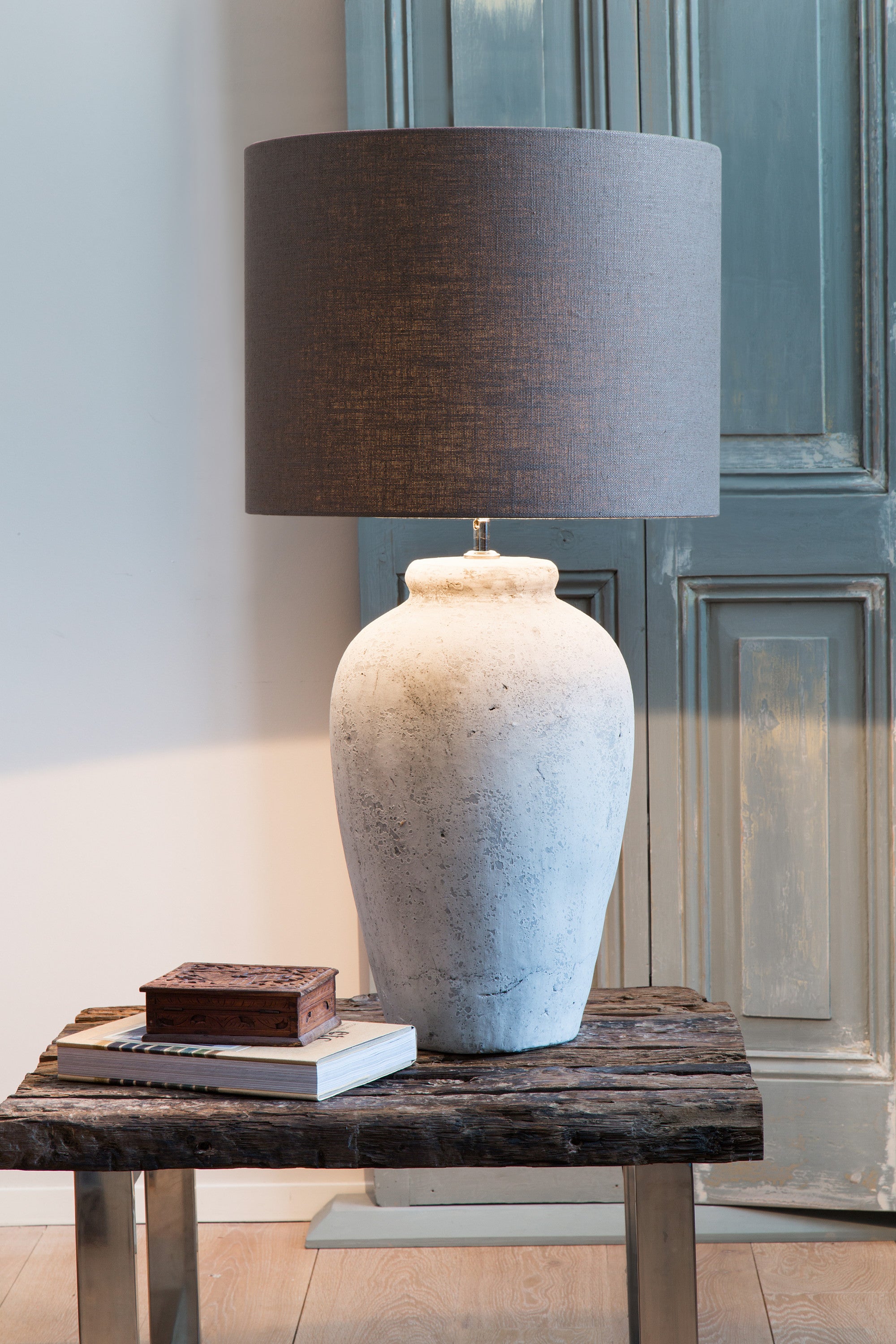 Vesuvius Light Grey Ceramic Table Lamp Base