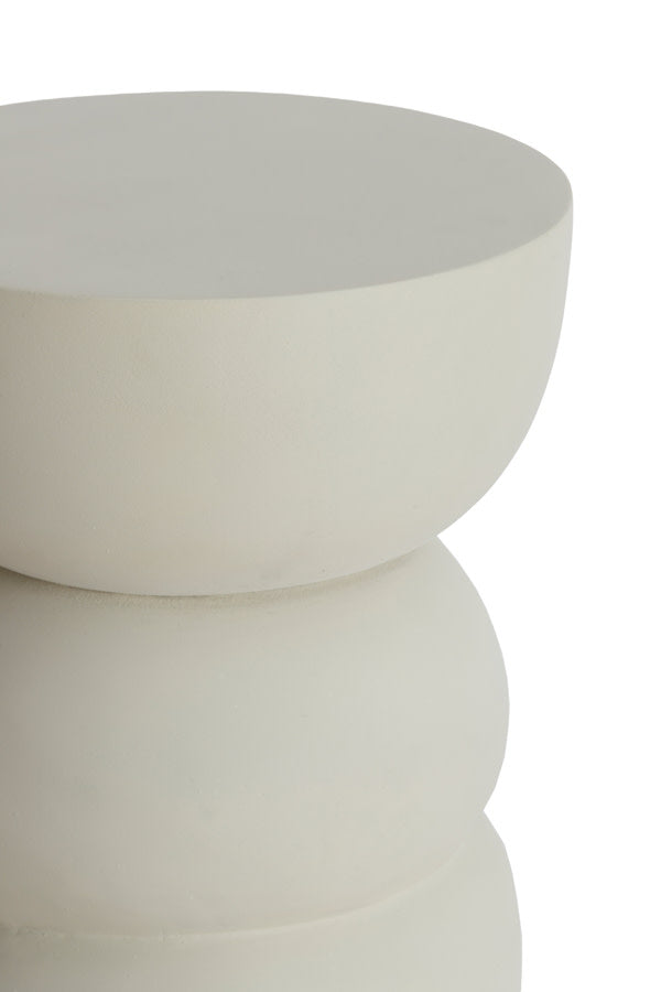 Azalio Cream Wood Round Side Table