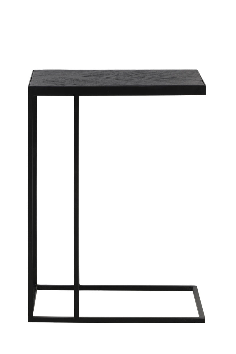 Chisa Black Mango Wood Rectangular Side Table
