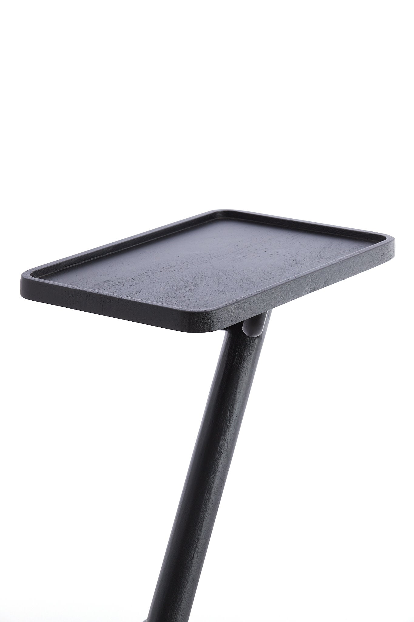 Qiano Matt Black Mango Wood Rectangular Side Table