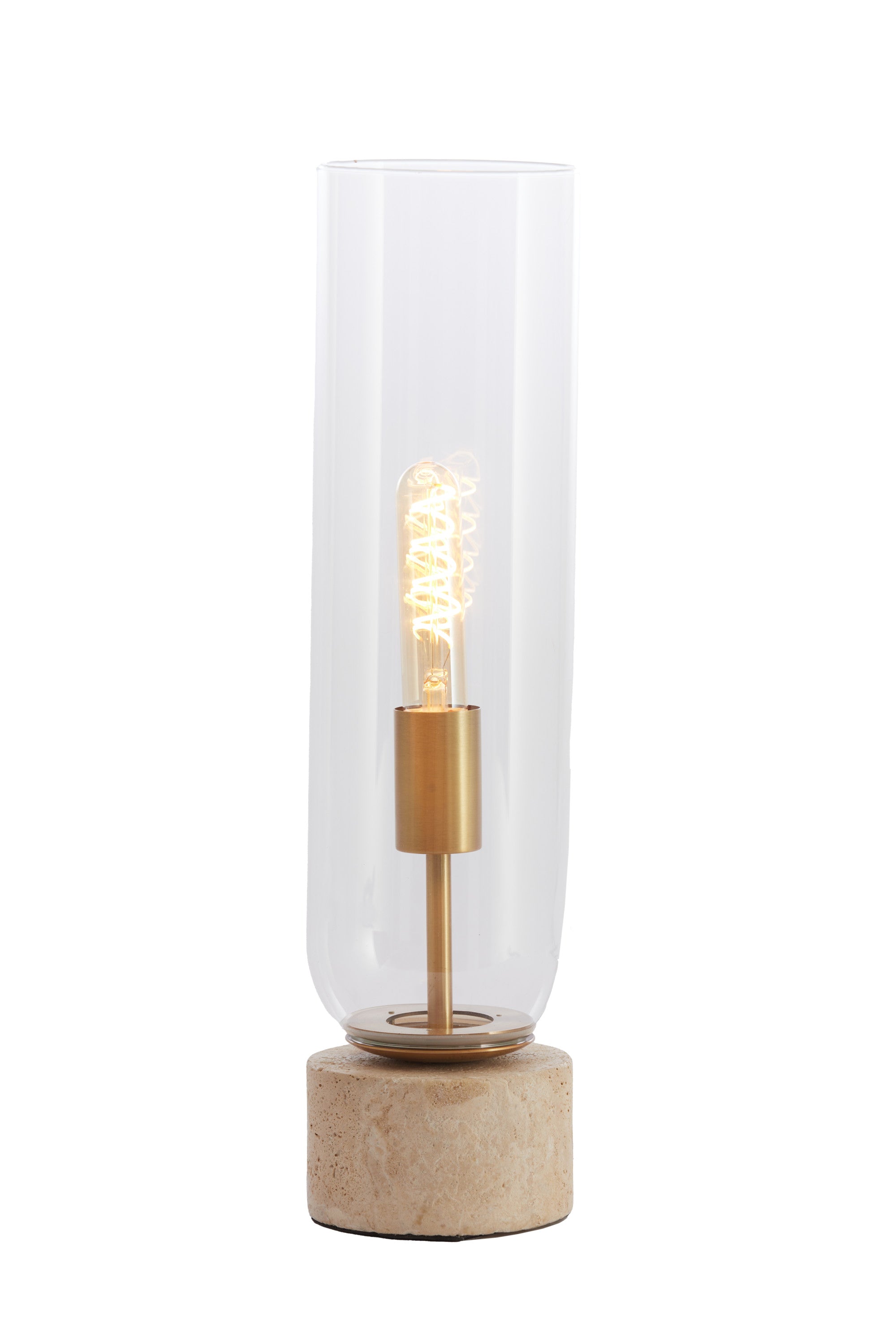 Rylano Clear Glass & Sand/Antique Bronze Table Lamp 47cm
