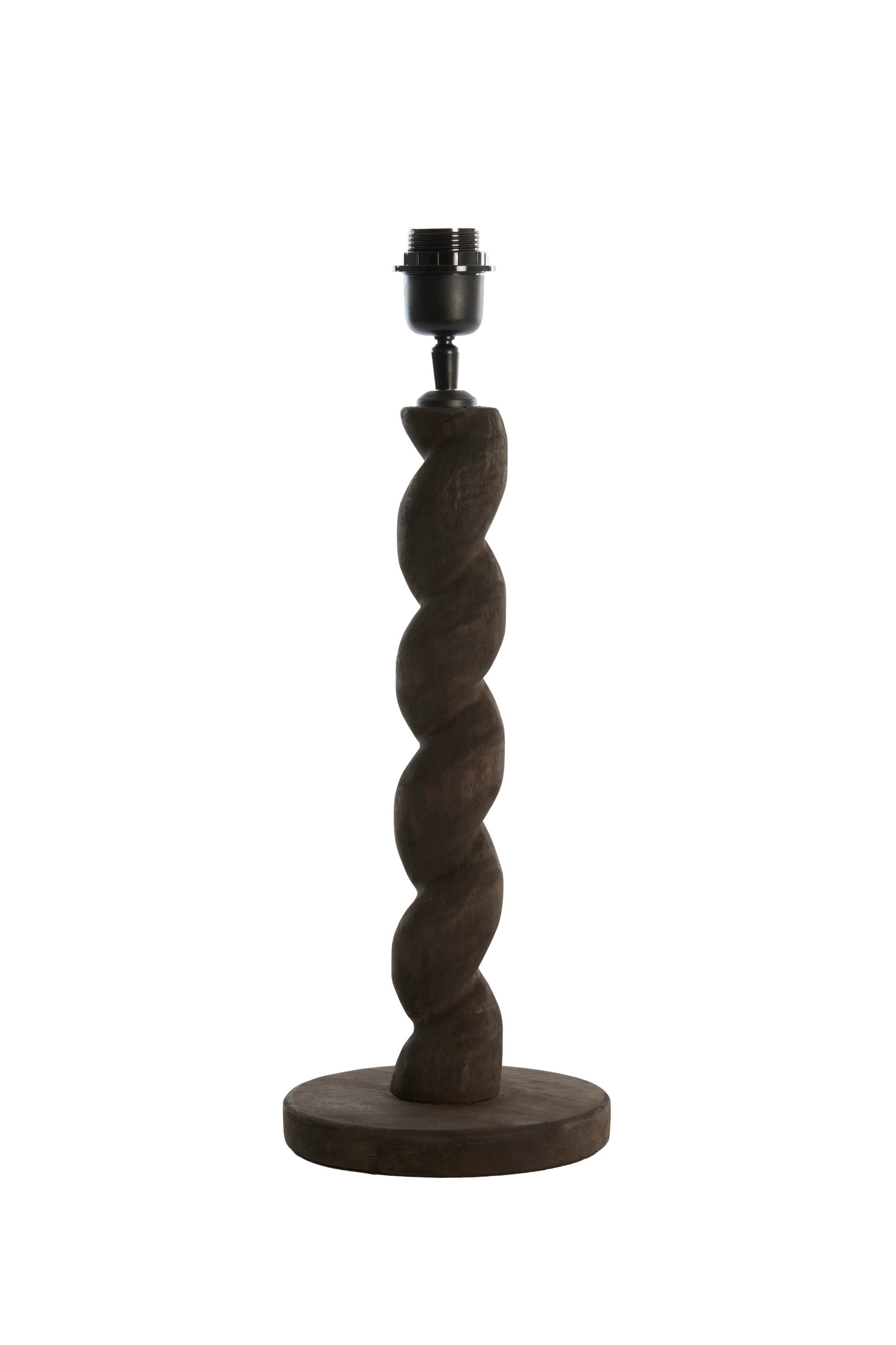 Nanno Matt Grey/Brown Wood Table Lamp Base