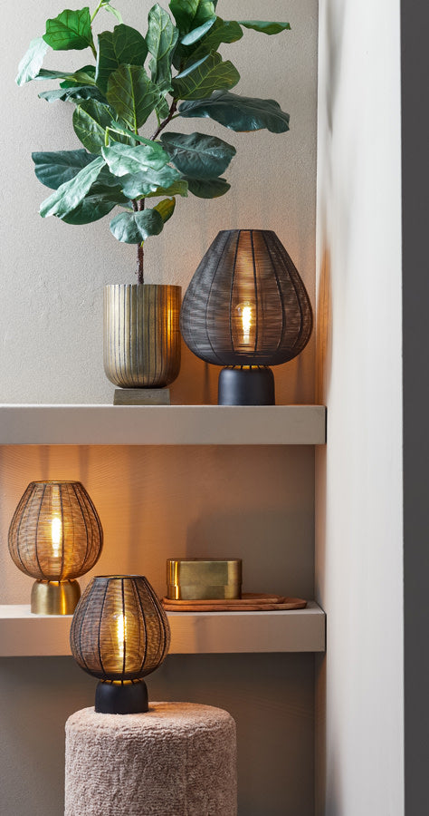 Suneko Antique Bronze Metal Table Lamp