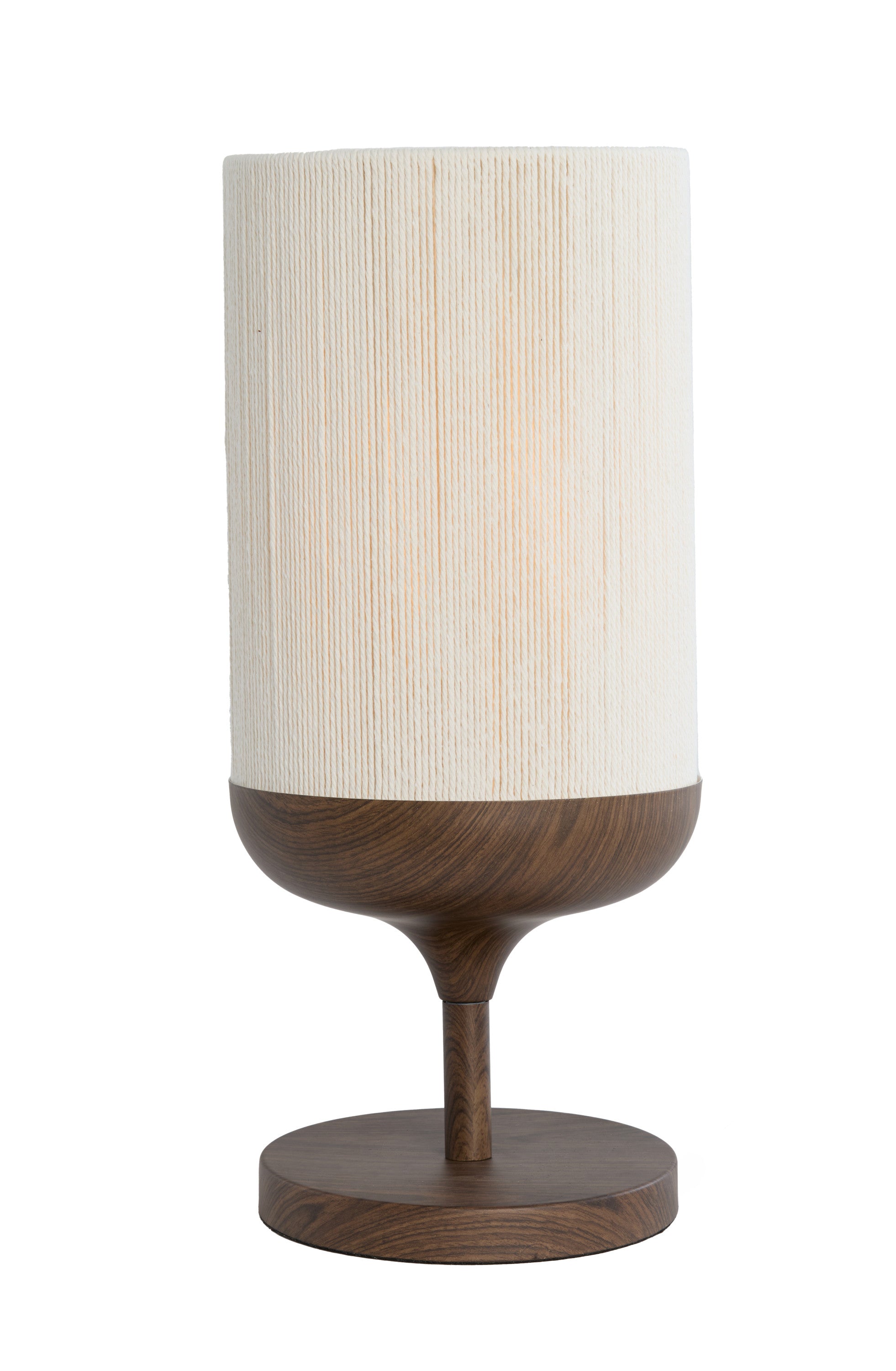 Dania Dark Brown Wood Effect & Cream Rope Table Lamp