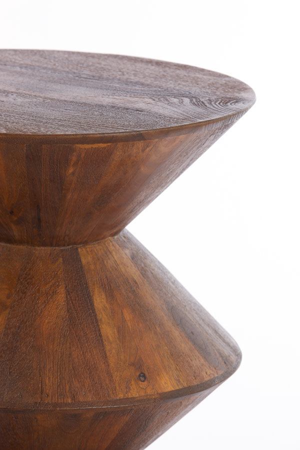 Larus Brown Mango Wood Round Side Table 50cm