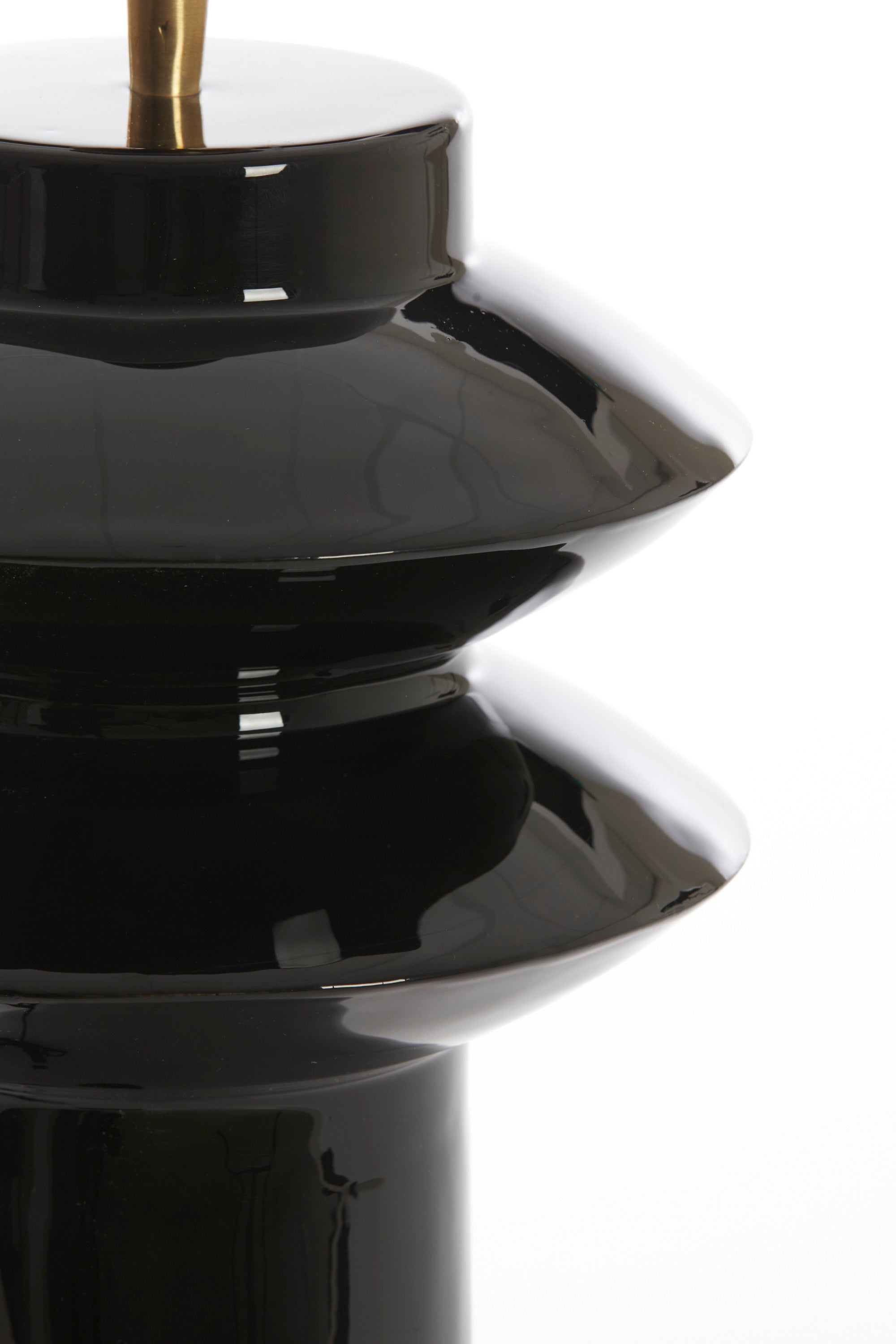 Petch Gloss Black Metal Table Lamp Base 26cm