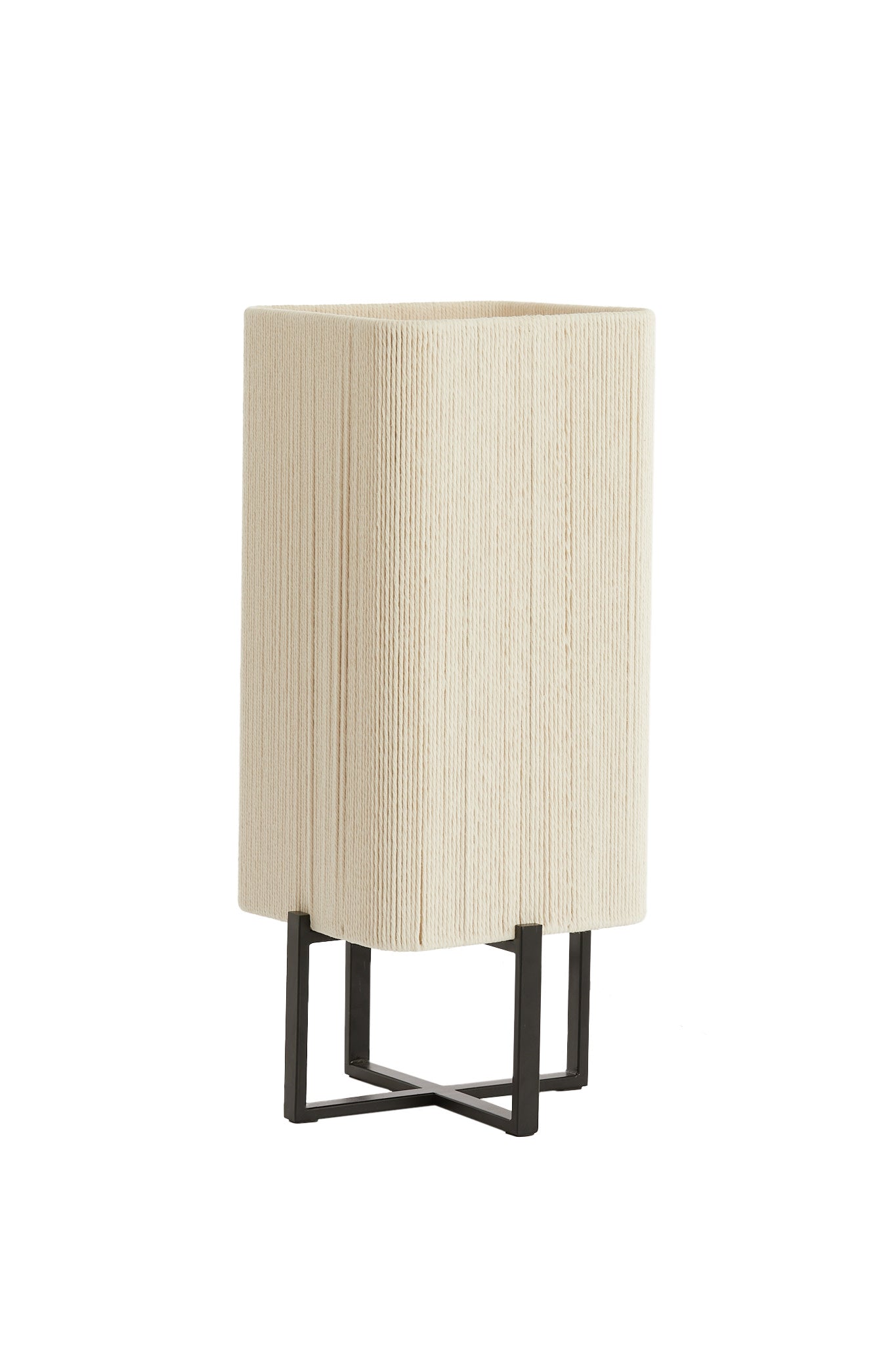 Wyn Matt Black & Cream Rope Table Lamp 50.5cm