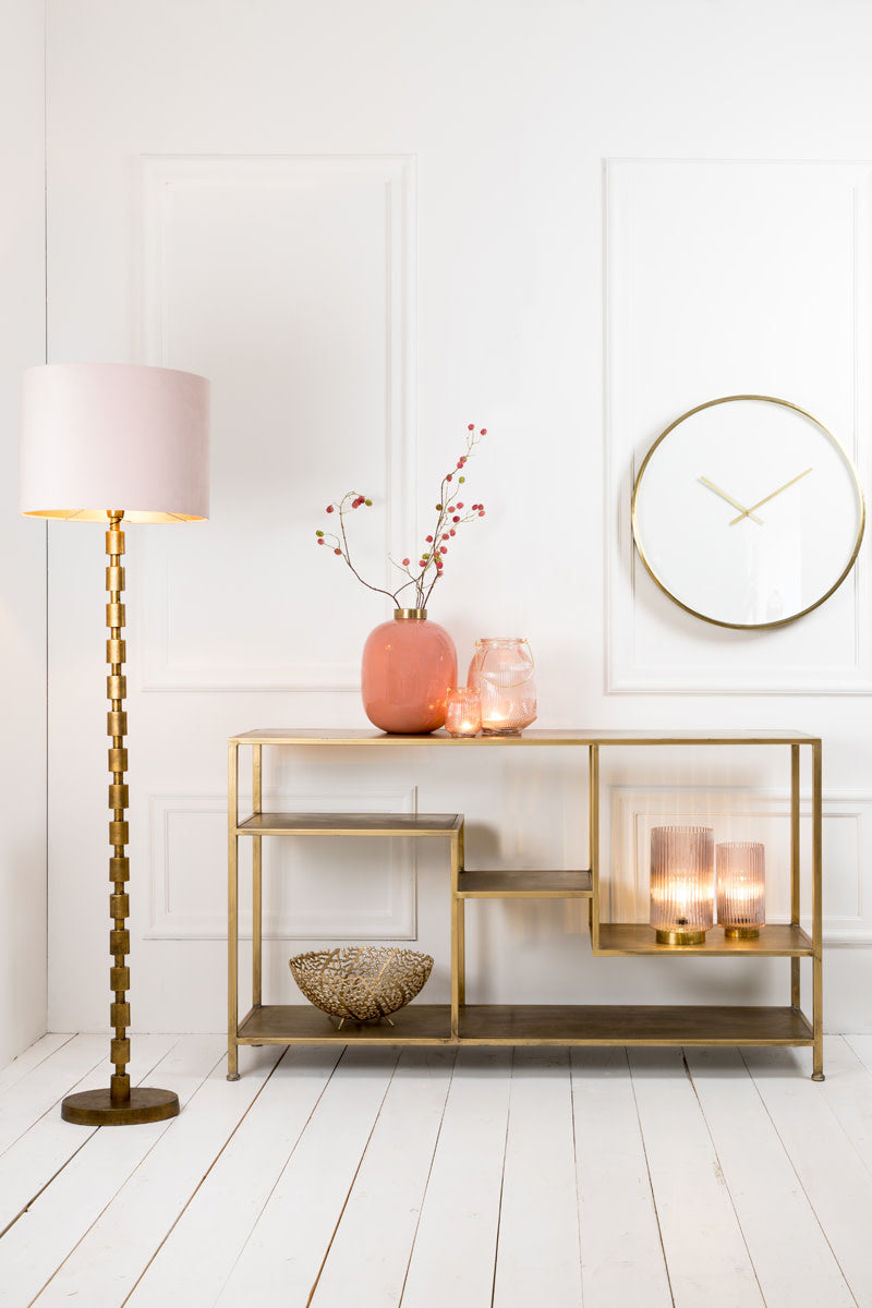 Yvana Antique Gold Metal Console Table