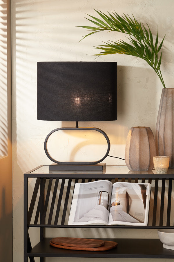 Jamiro Matt Black Metal Small Table Lamp Base 29cm