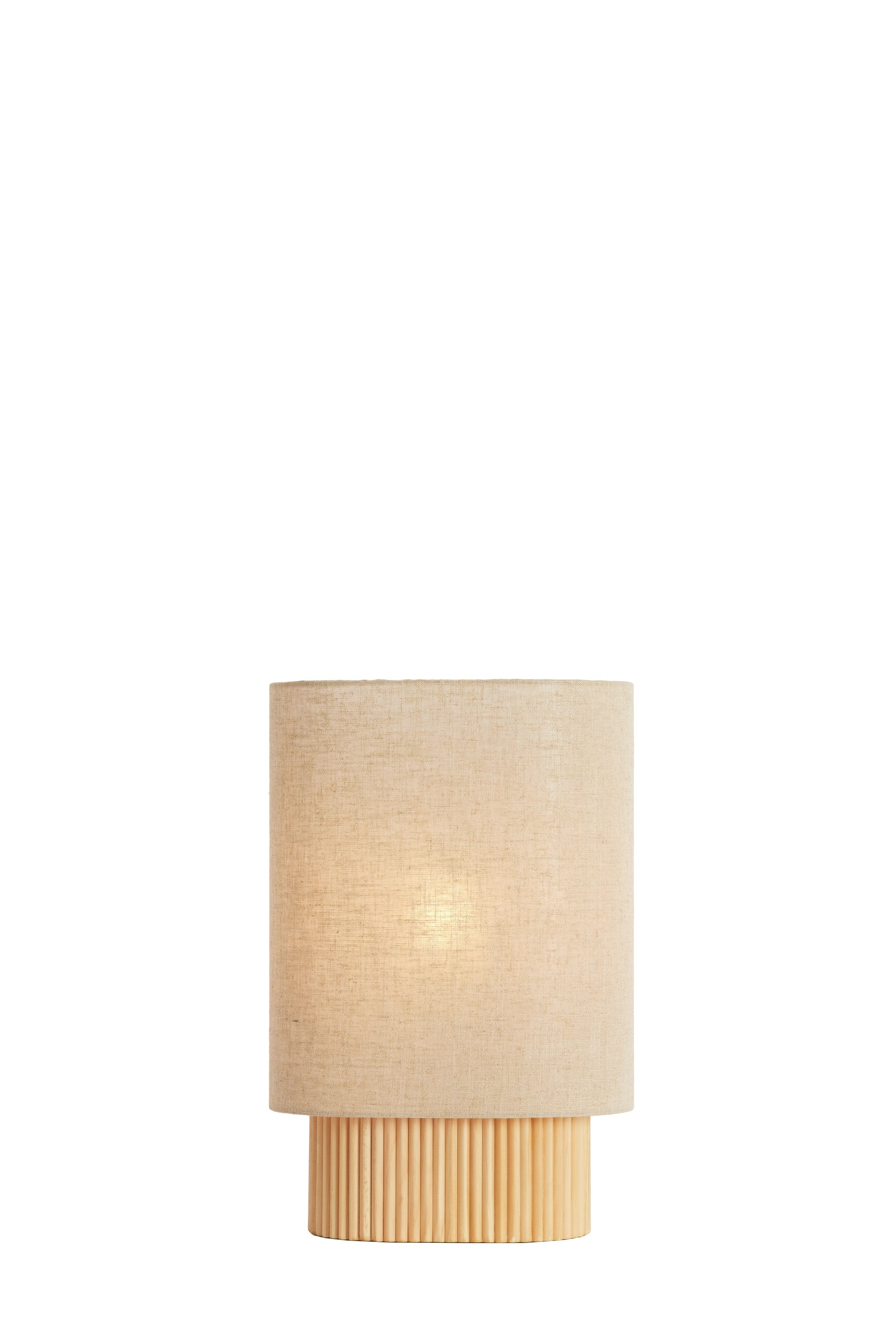 Laslo Natural Wood & Linen Table Lamp 45cm