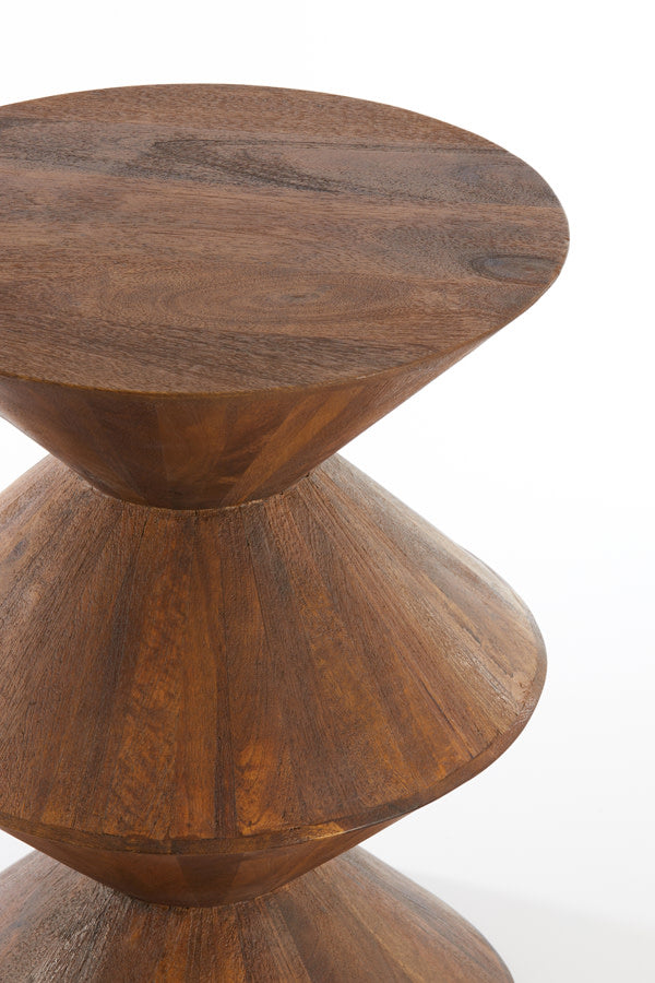 Larus Brown Mango Wood Round Side Table 60cm
