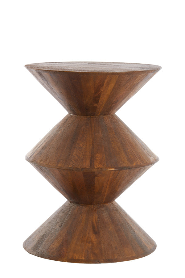 Larus Brown Mango Wood Round Side Table 60cm
