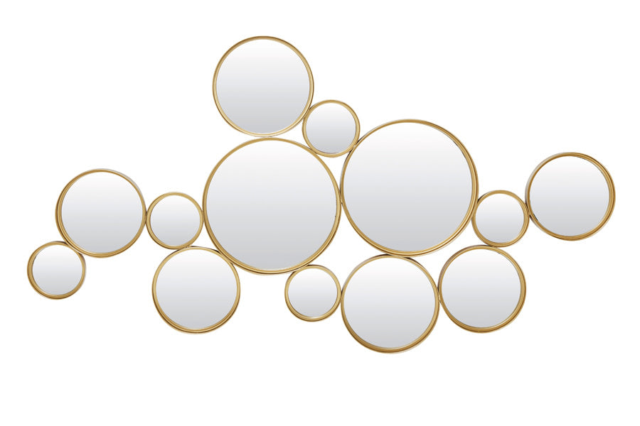 Cielo Circles Gold Metal Round Wall Mirror 64.5cm