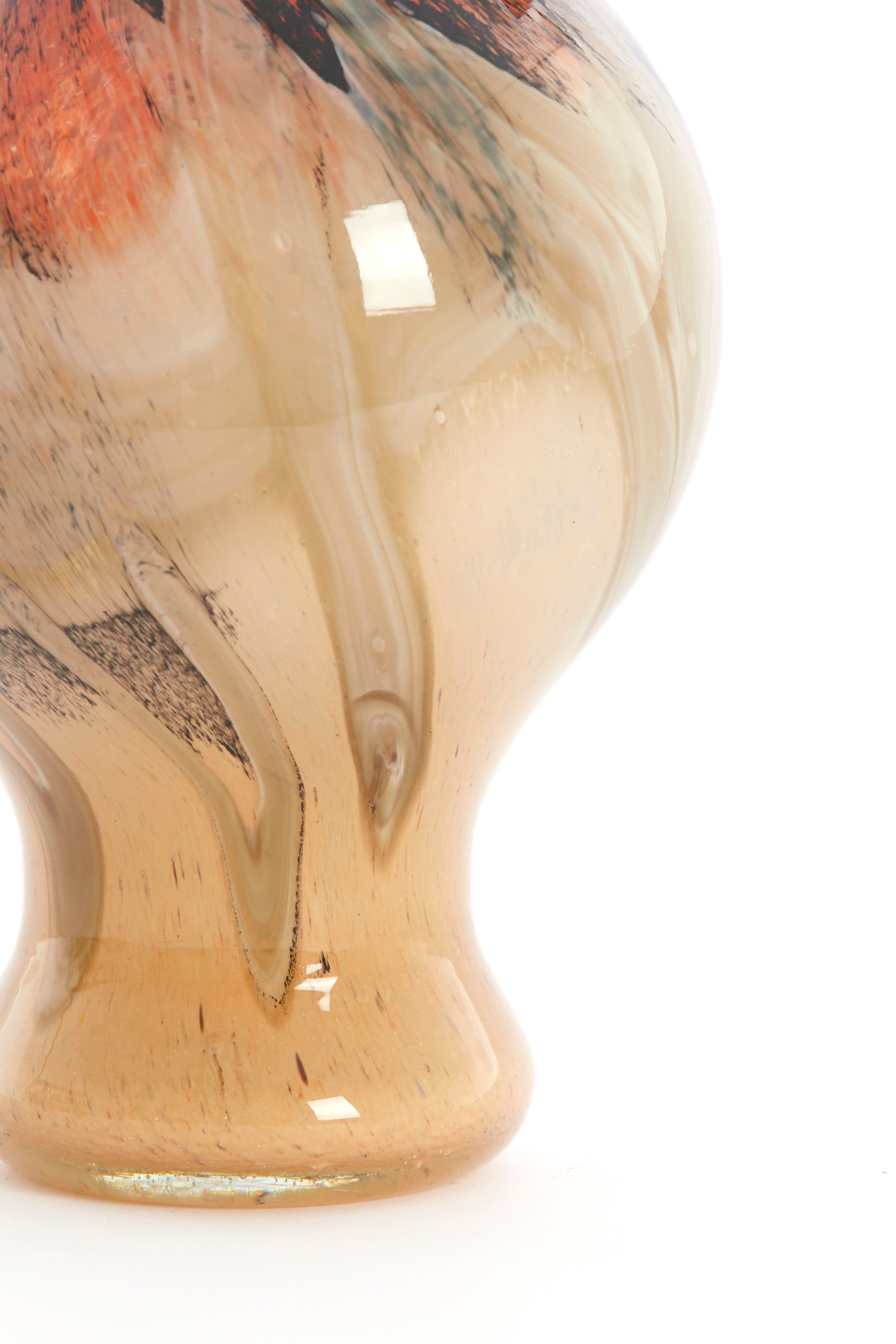 Jorven Red & Taupe Glass Vase