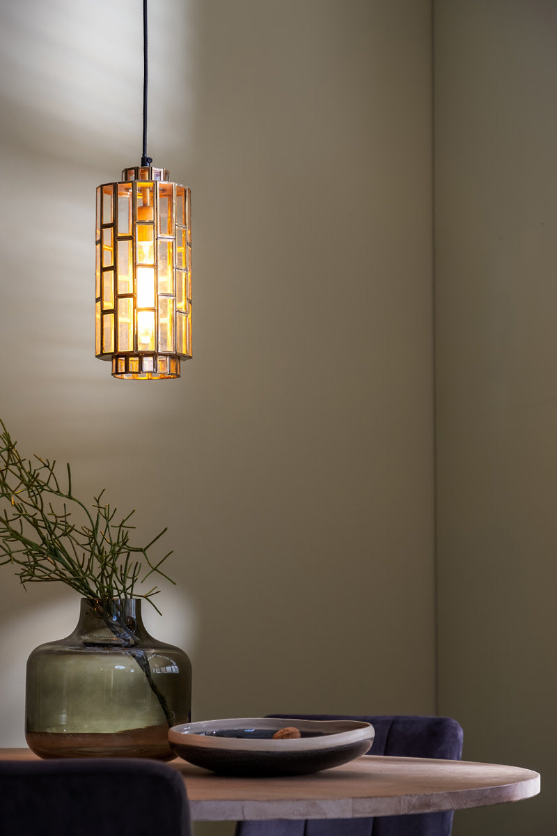 Søstrene Antique Bronze & Glass Pendant Light 15cm