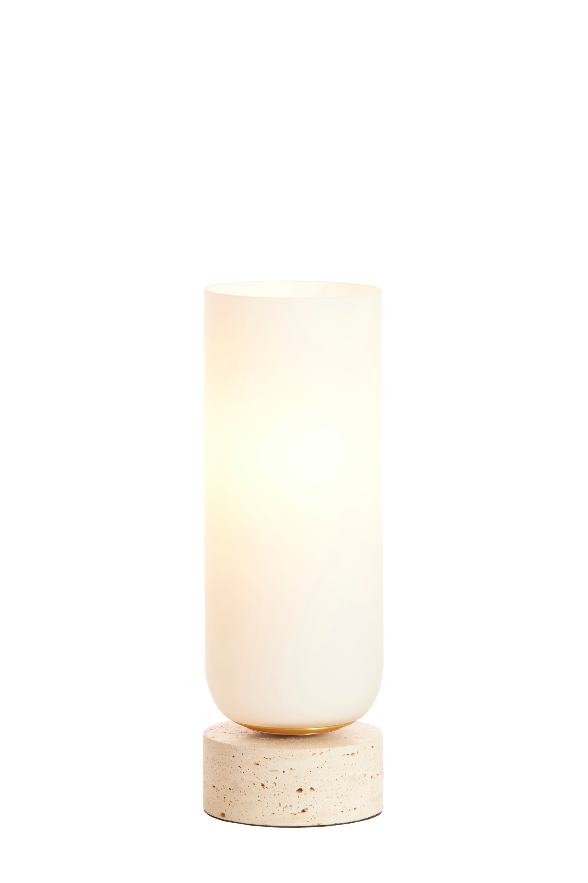Rylano Milky Glass & Sand/Antique Bronze Table Lamp 35cm