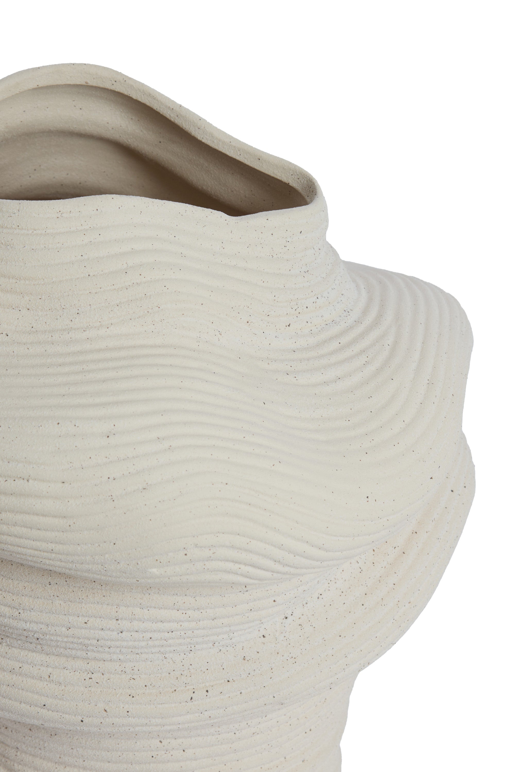 Luzz Matt Cream Sculptural Ceramic Vase