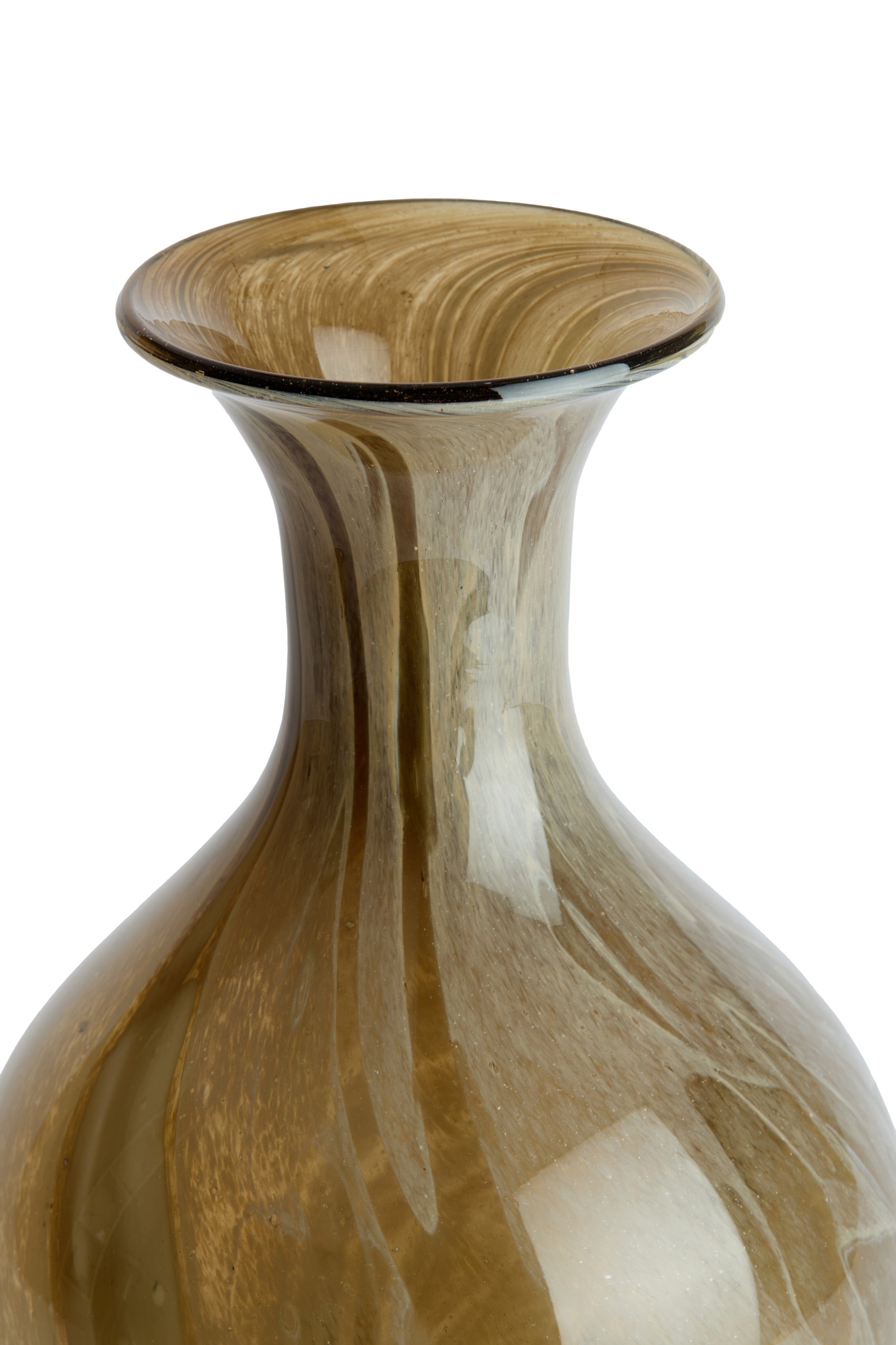 Jorven Taupe & Olive Green Glass Vase