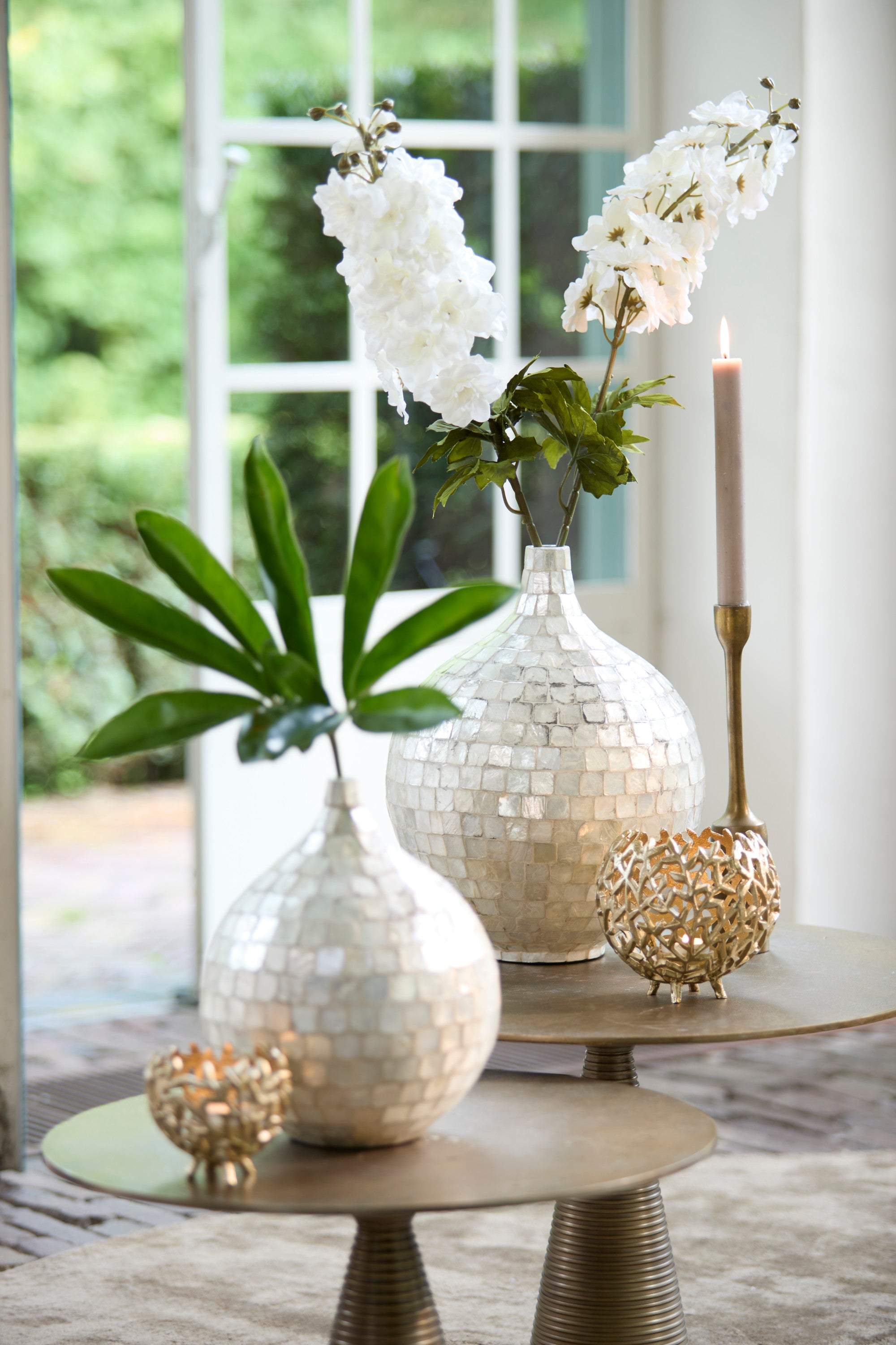 Elorza Cream Bamboo Vase 35cm