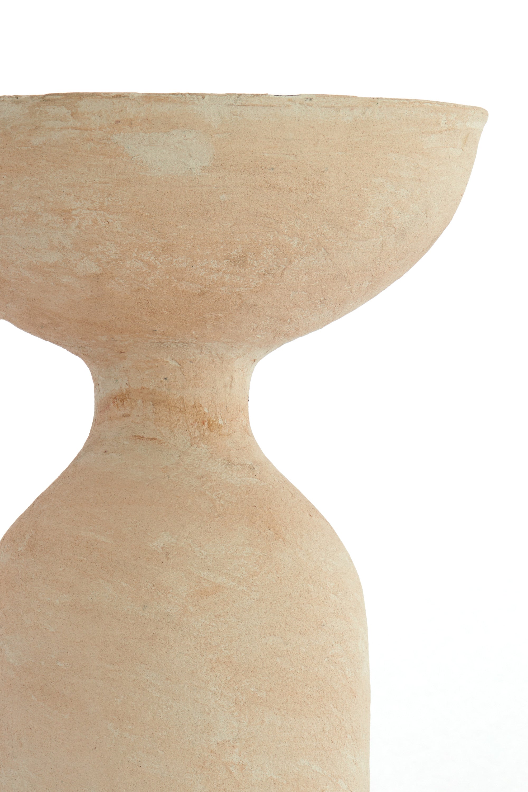 Murla Beige Papier Mâché Round Side Table