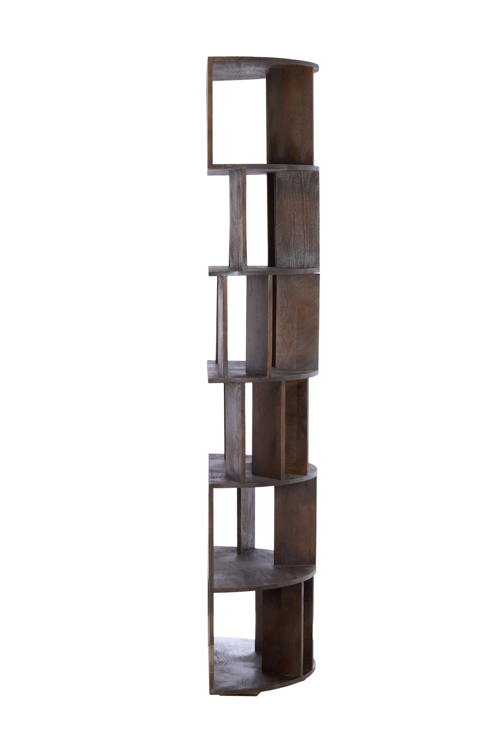 Limpya Matt Dark Russet Wood Open Wall Cabinet
