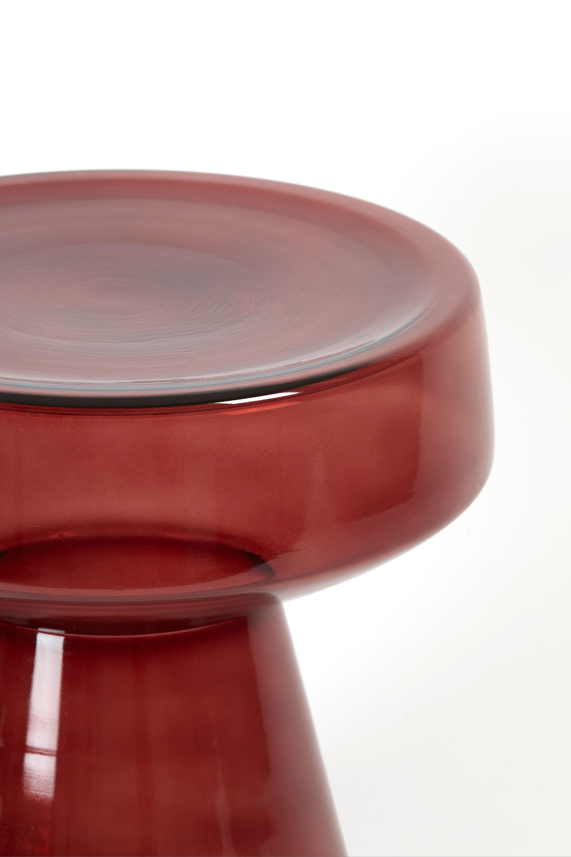 Dakwa Burgundy Glass Round Side Table 44cm