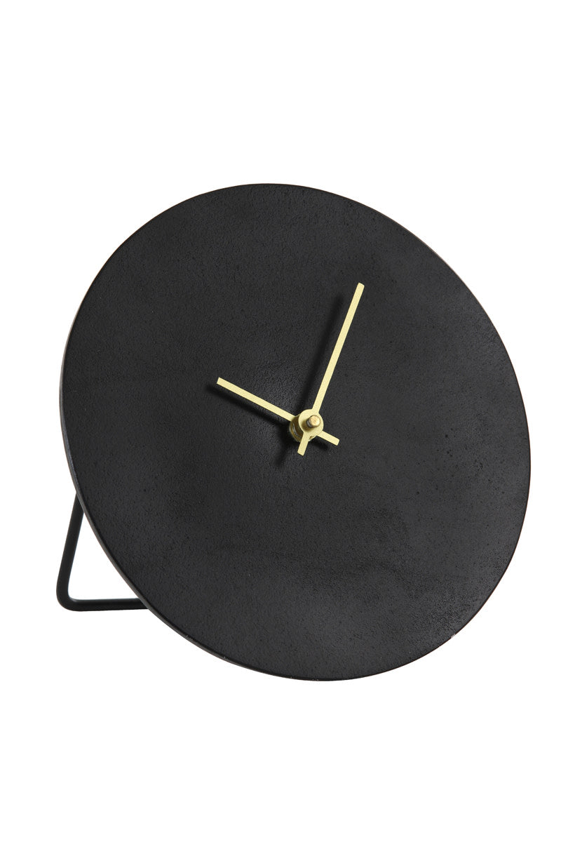 Licola Antique Black Metal Table Clock 20cm