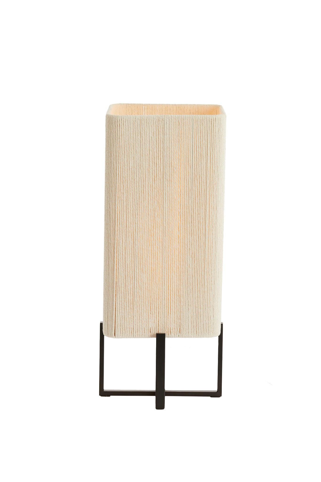Wyn Matt Black & Cream Rope Table Lamp 50.5cm