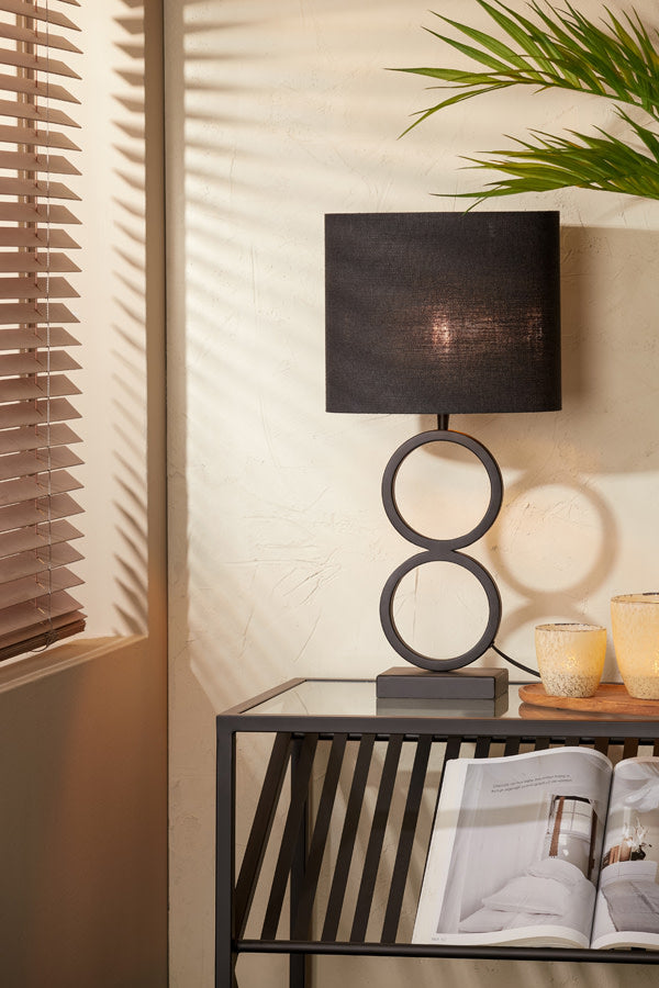 Stelios Matt Black Metal Table Lamp Base 36cm