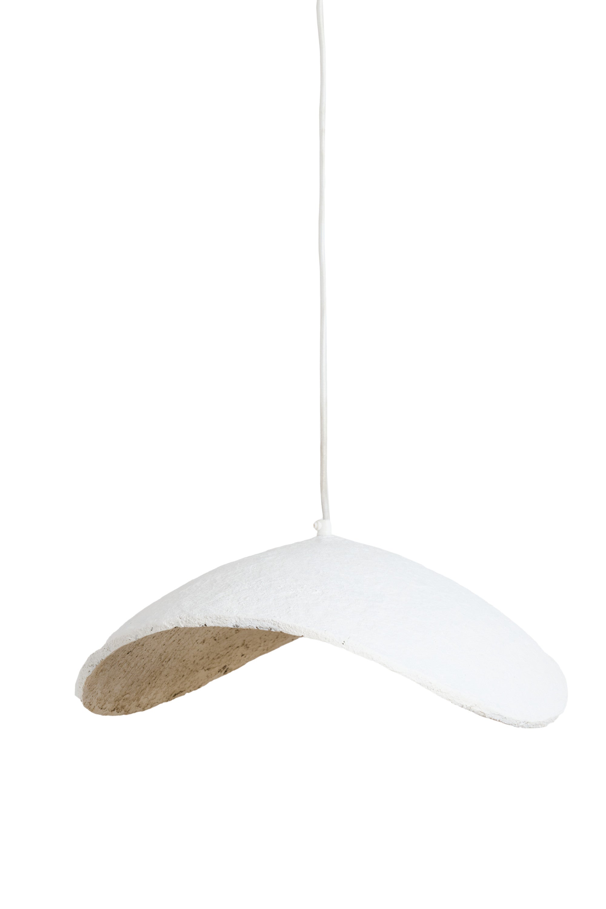 Lonia Cream & Antique Bronze Papier Mâché Pendant Light 53cm