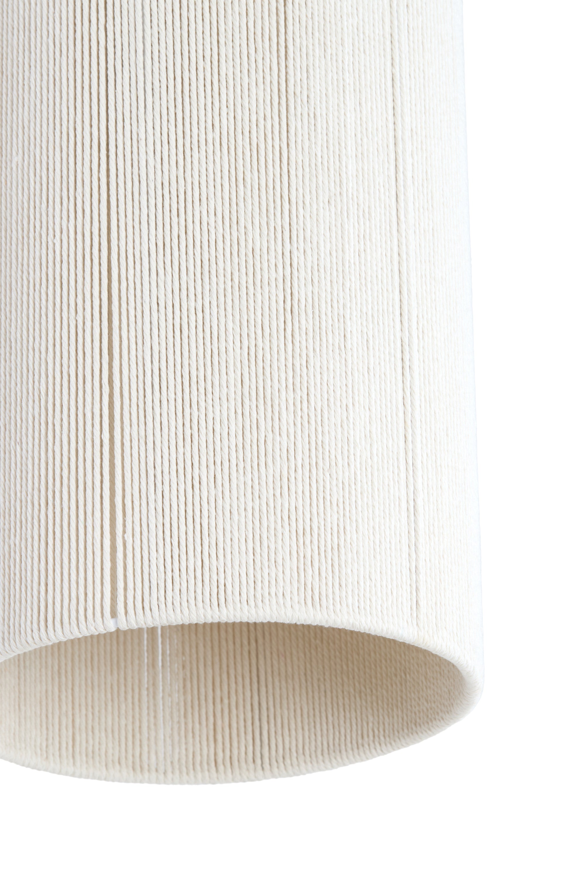 Dania Dark Brown Wood Effect & Cream Rope Pendant Light 16cm
