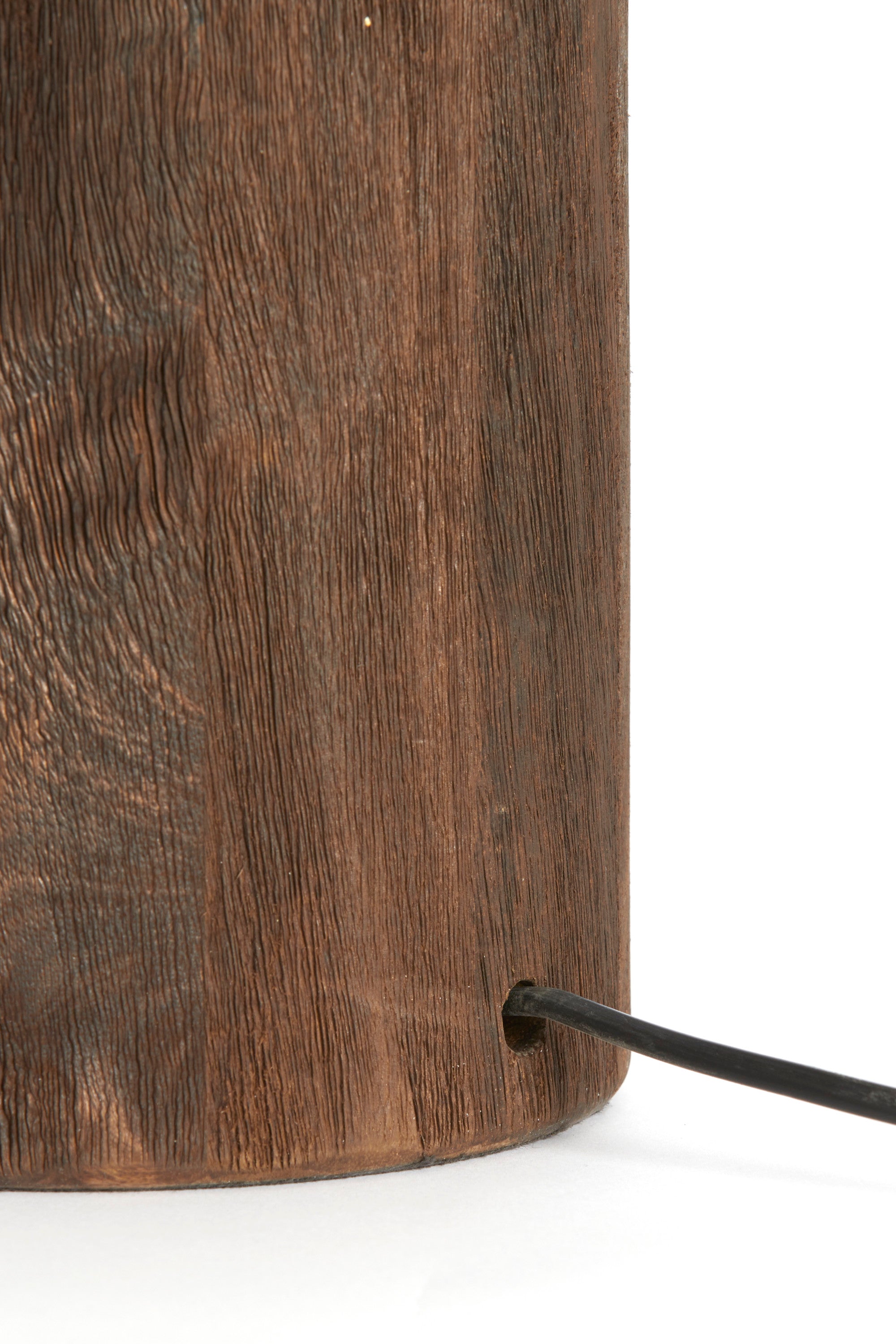 Trapino Matt Dark Brown Wood Table Lamp Base 32cm